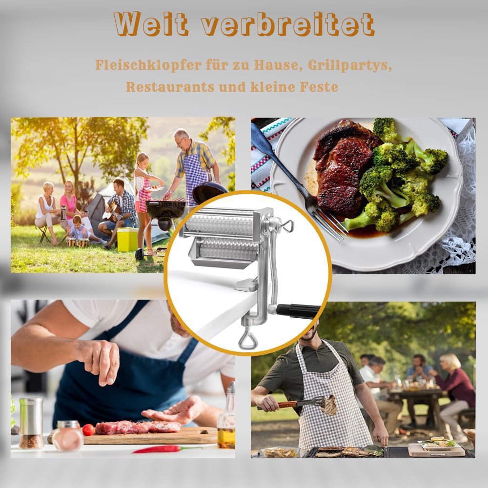 Fleischklopfer Metall Fleischzerkleinerer Fleischzartmacher Maschine Fleisch Tenderizer Handkurbel Steaker Fleischzartmacherwürfel Haushalt Kleiner Tenderiser Tool Zum Zartmachen von Fleisch