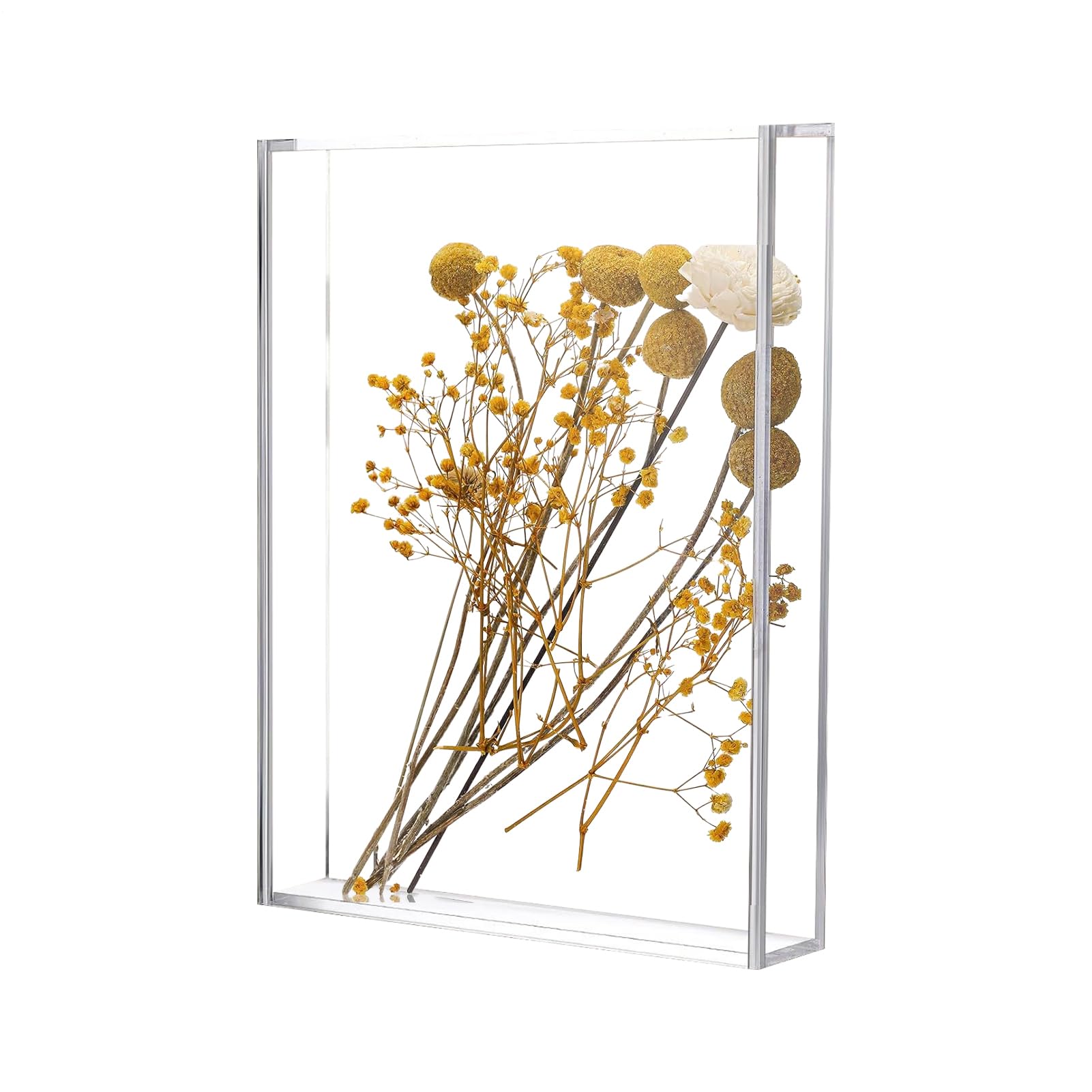 Clear Acrylic Shadow Boxes Display Cases 8" x 10" , Memory Box for Dried Flowers, Wedding Memory Keepsake Box, Dried Flower Container Picture Photo Frame for Birthday Wedding Holiday Home Decor