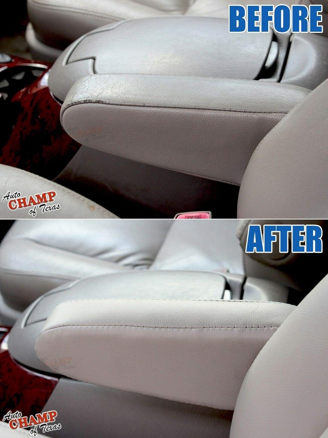 Compatible with 2005-2007 Toyota Sequoia -Driver Side Seat Genuine Leather Armrest Cover Tan