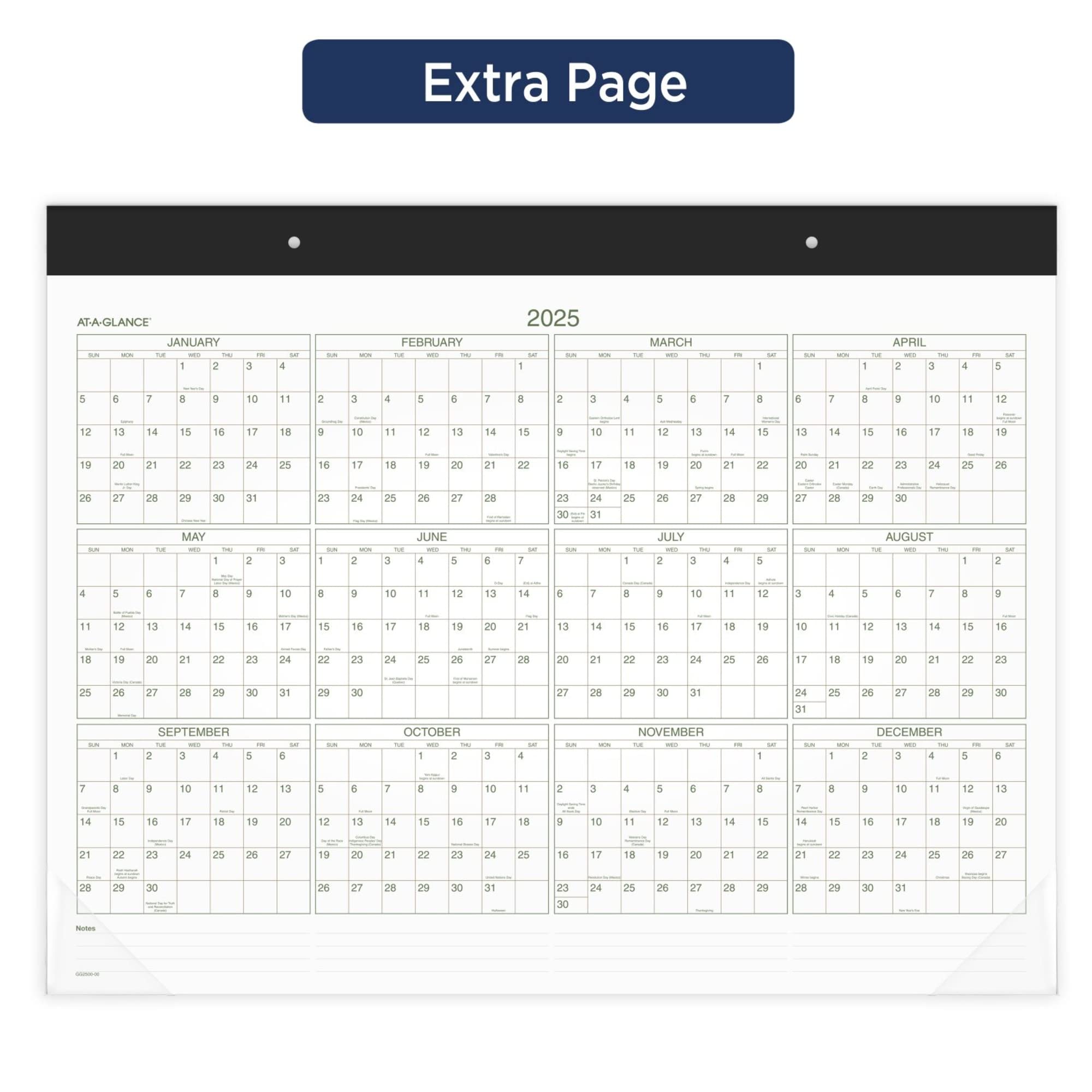 Calendario mensile 2024 AT-A-GLANCE®, 2 colori, 53 x 43 cm, da gennaio a dicembre 2024, GG250000