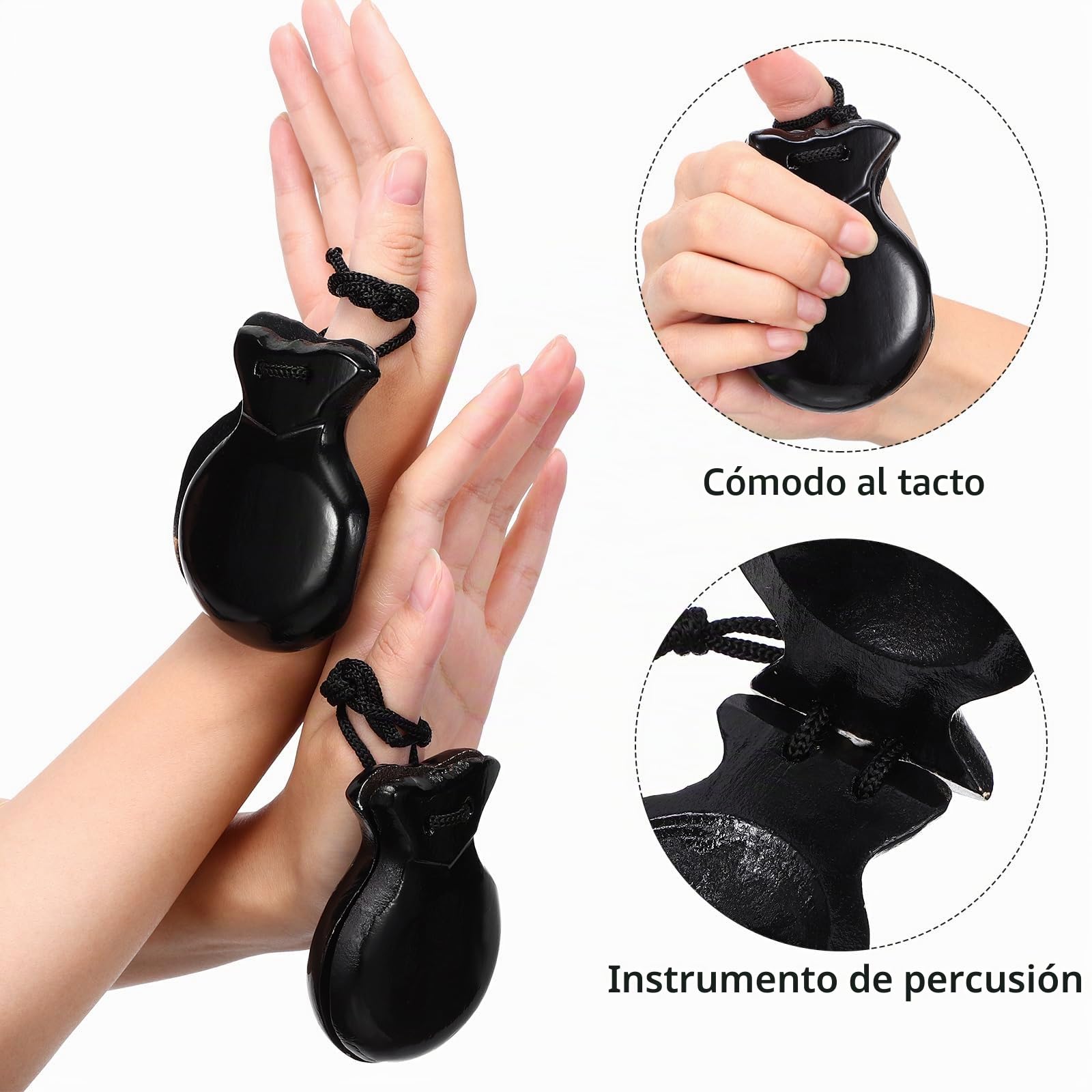 Castañuelas Españolas De Madera Castañuelas Tradicionales De Percusión Manual Castañuelas De Flamenco Castañuelas De Madera Para Dedos Tablas De Ritmo Instrumentos Para De