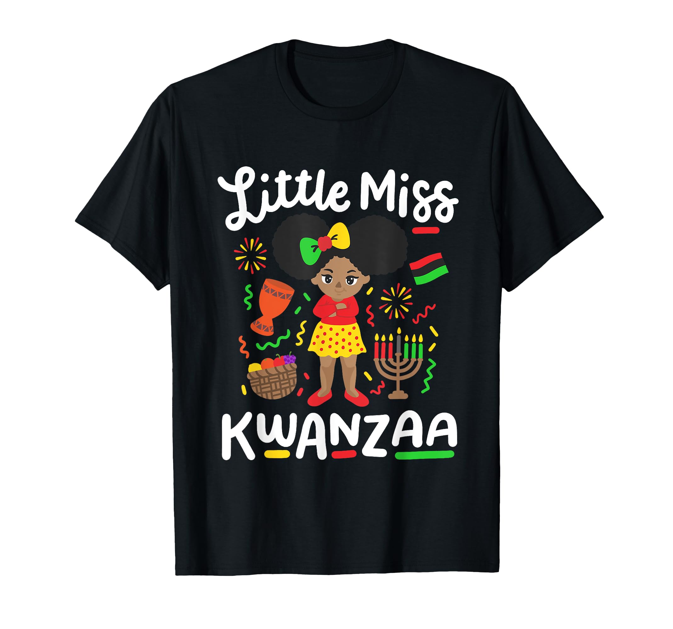 Little Miss Kwanzaa African American Black Kids Girl Toddler T-Shirt
