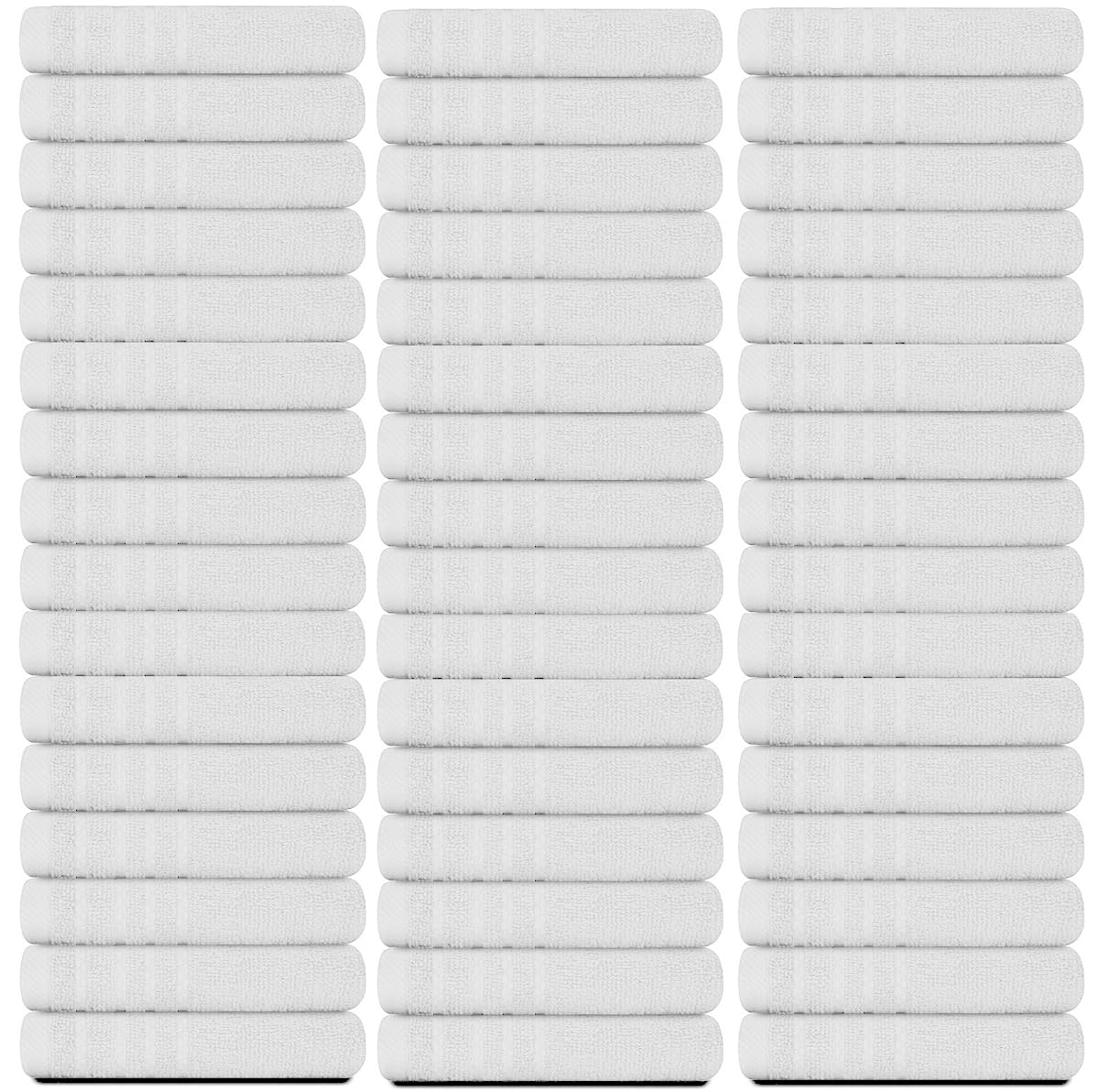 Pack of 6, 12, 24, 48, 100 Face Cloth (30x30cm) 100% Egyptian Cotton Soft Flannels Quick Dry High Absorbent Washcloth Set Golf Spa Gym, Hand Wash Towels 500-GSM (100, White)