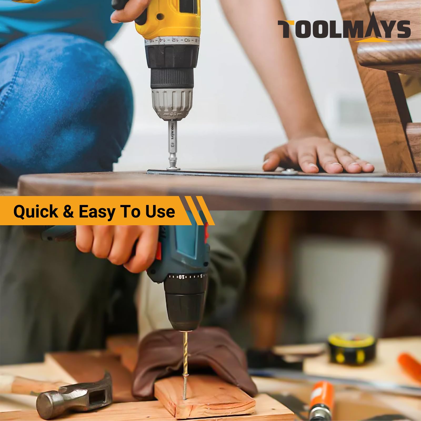 Toolmays 8pcs Damaged Screw Extractor Set, HSS Screw Removal Tool With 3 Twist Drill Bit - Image 4