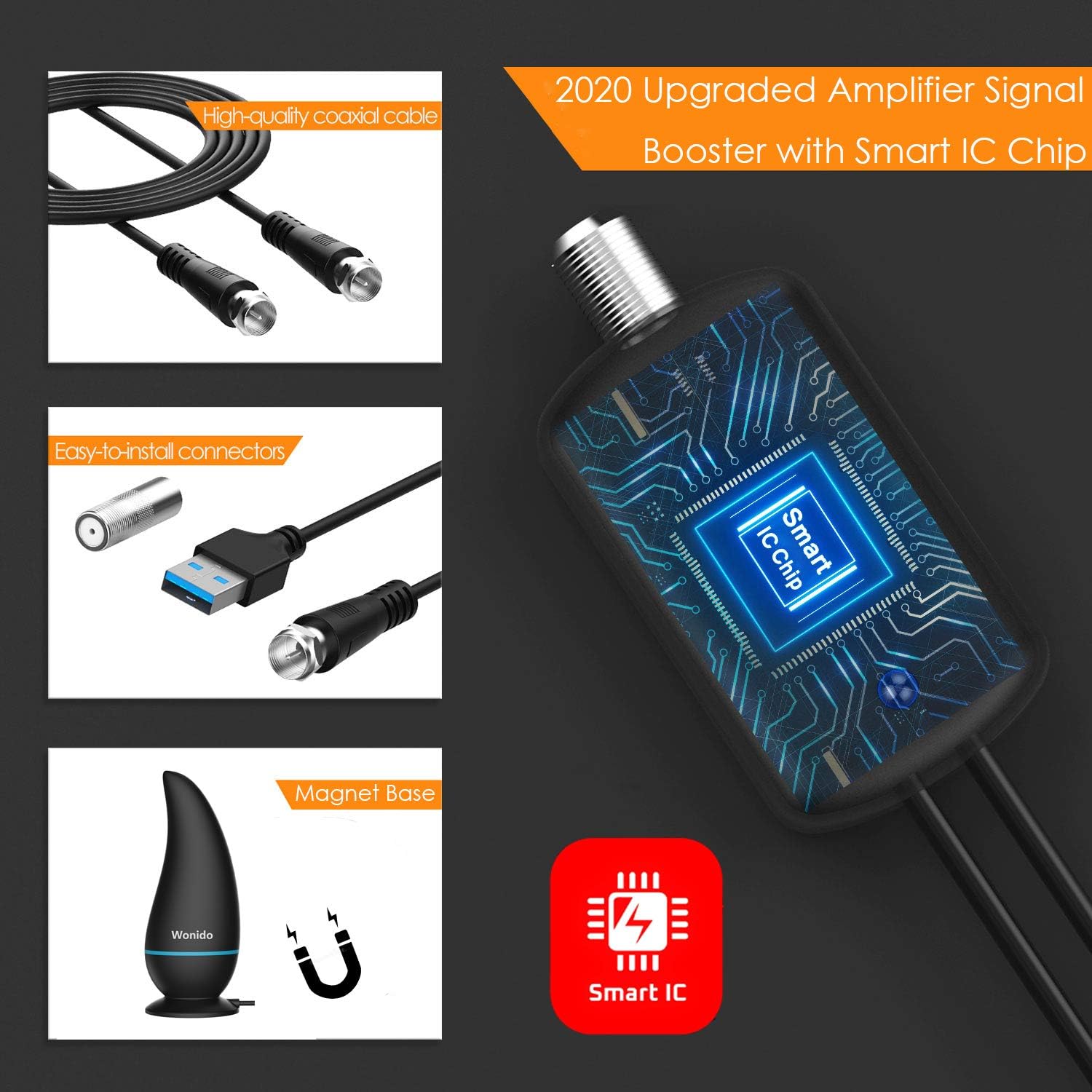 Popular 【2020 Upgraded】 Wonido TV Antenna Indoor, HD Antenna for TV Indoor with 100-150 Miles Reception, Digital TV Antenna with Magnetic Base & Coaxial Cable - Support 4K/1080P/Freeview All Local Channels Discount 70% 【2020 Upgraded】 Wonido TV Antenna Indoor, HD Antenna for TV Indoor with 100-150 Miles Reception, Digital TV Antenna with Magnetic Base & Coaxial Cable - Support 4K/1080P/Freeview All Local Channels