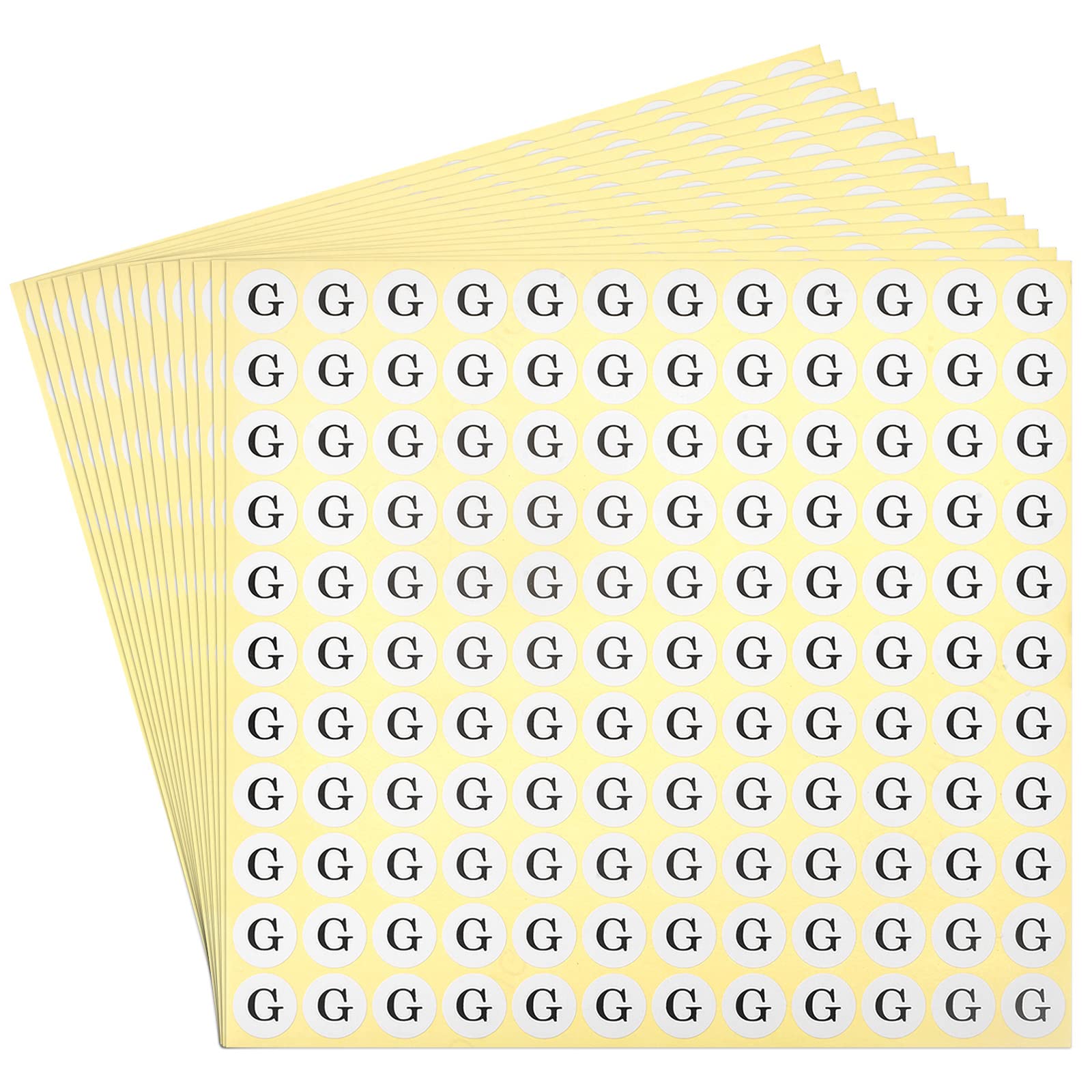 sourcing map Pegatinas redondas con letras del alfabeto, 30 hojas, 3960 unidades, letras G, etiquetas autoadhesivas para álbumes de recortes, manualidades