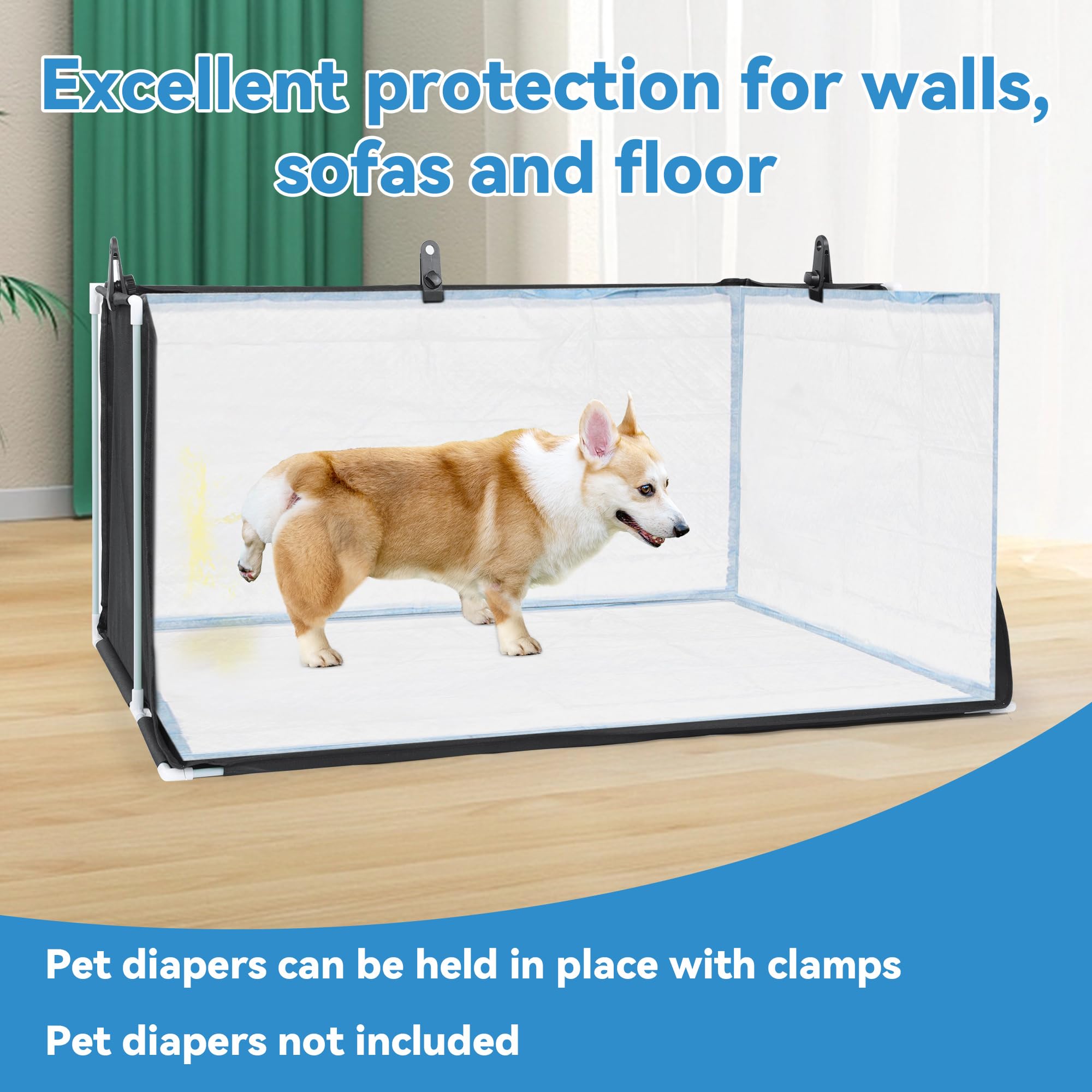 Portable Litter Box Dog Litter Box With High Walls, Foldable Dog