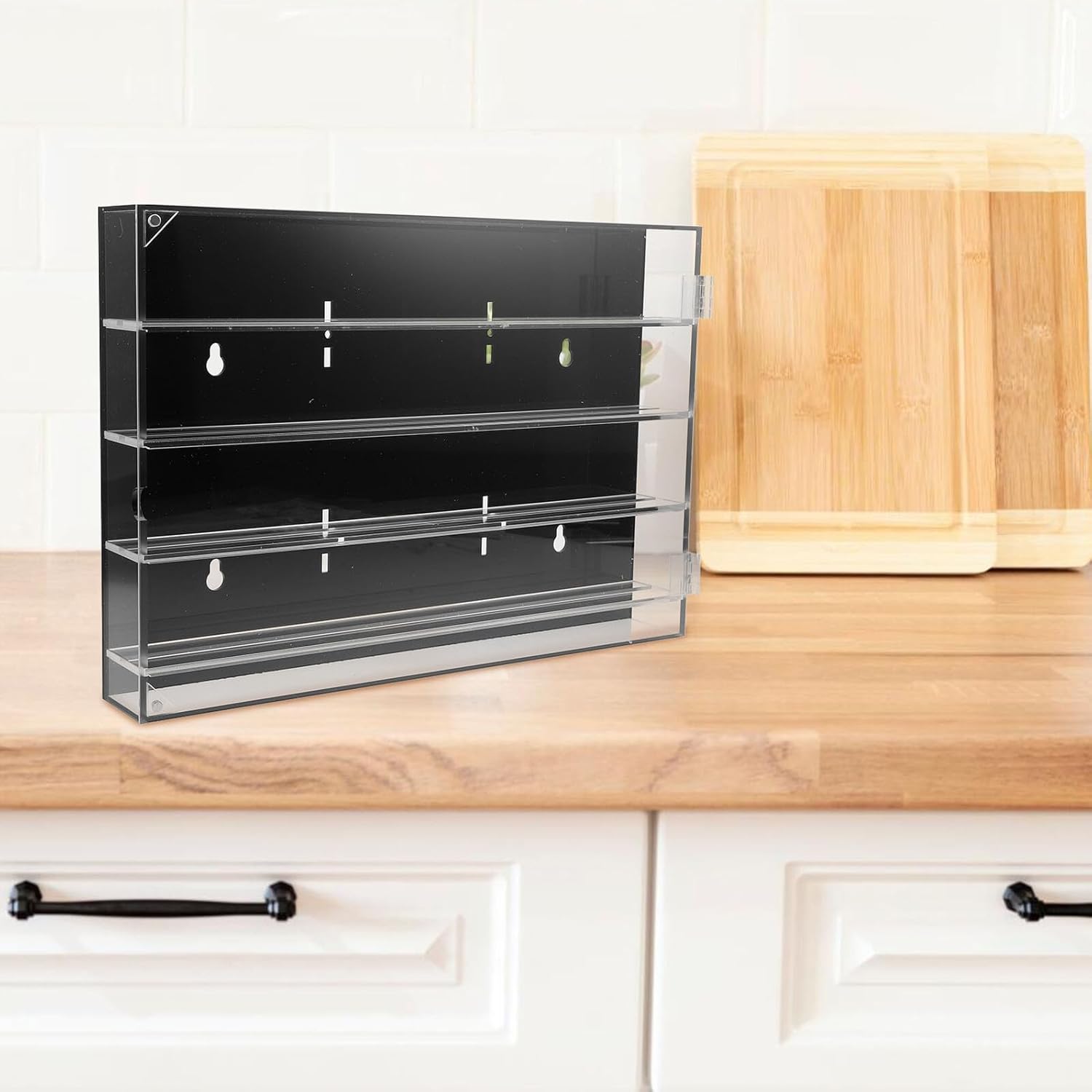 Acrylic Knife Collection Box Wall-mounted Kitchen Knife Organizer Multi-layer Display Rack 13.76x9.43x1.89 Inch for Kitchen Utensils