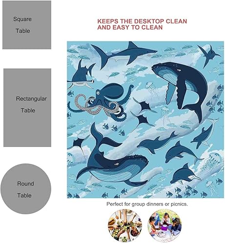 Vista 32 de Mantel Redondo para Mesa De 4 Sillas Gris Topo Gris Claro Verde Mantel Camping Lavable Resistente al Agua 30 X 30 Pulgadas