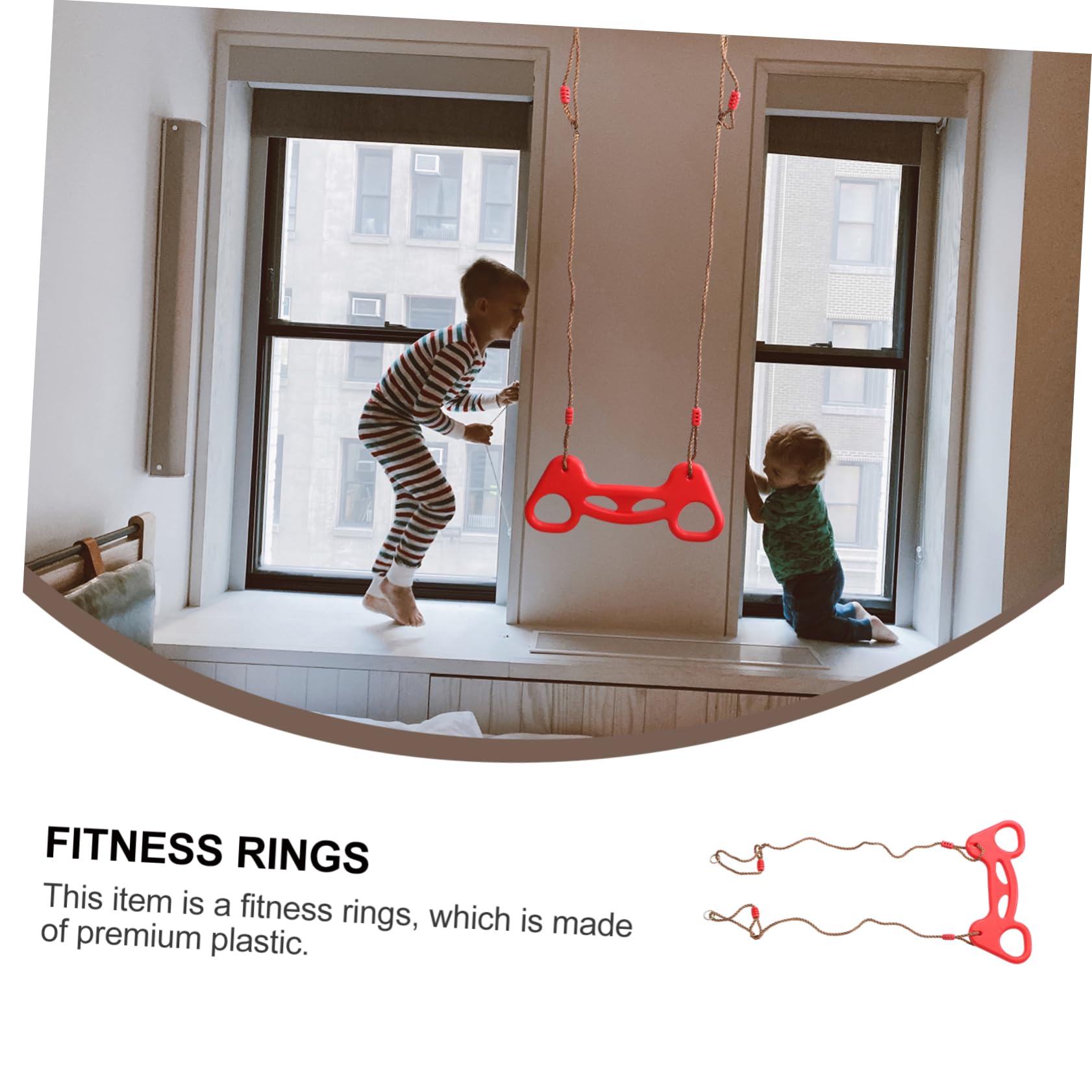 KOMBIUDA Children's Fitness Ring Round Swing for Boys and Girls Exercise Rings Swing Compact Design Random