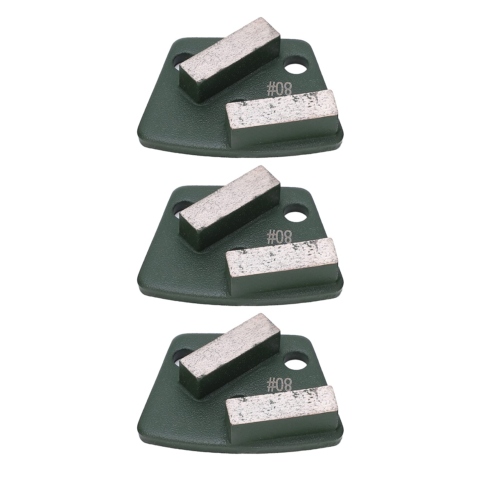 generic 3 piezas diamante molienda trapezoidal zapatos hormigón corte agresivo 2 dientes largos verde 80#
