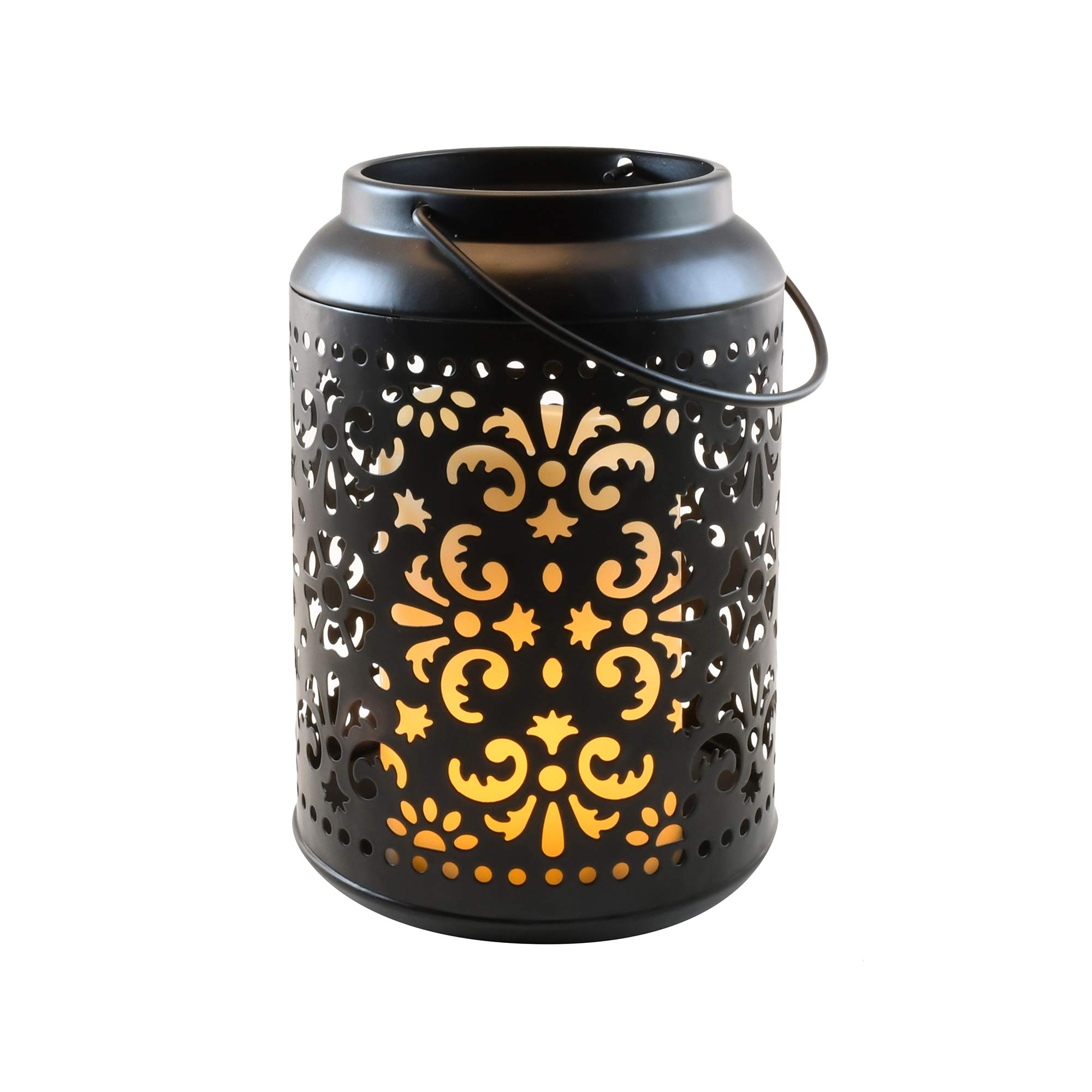 Lumabase 89301 - Lanterna in metallo con effetto fiamma