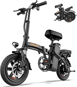 URLIFE Bicicleta eléctrica Plegable de 14", Bike con pedaleo asistido batería 48V 7.5AH, Bici eléctricas con Motor de 250W de Alta Velocidad Alcance máximo 40-60KM
