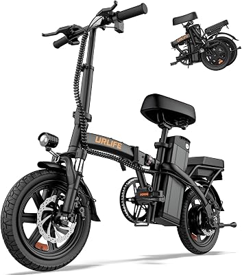 URLIFE Bici Elettrica, 14" Bicicletta Elettrica Pieghevole con 3 Modalità di Guida, Batteria Rimovibile 48V 7.5Ah Autonomia di 60 km E-bike da per Adulti e Adolescenti