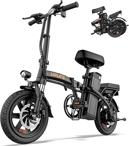 URLIFE Electric Bike for Adults, 14" Folding Electric Bike, 500W
