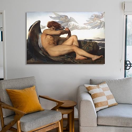 Miniatura 6 de Lienzo de ángel caído de Alexandre Cabanel ángeles de arcángel decoración de pared pintura de pared para sala de estar lienzo impresiones artísticas