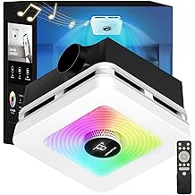 Bathroom Exhaust Fan With Light,230CFM Powerful Ventilation,7 LED Options &amp; 3 Dynamic Modes,3CCT&amp;Stepless Dimming,Speaker Exhaust Fan With 1.0 Sone Quiet Operation,Bluetooth Remote Music