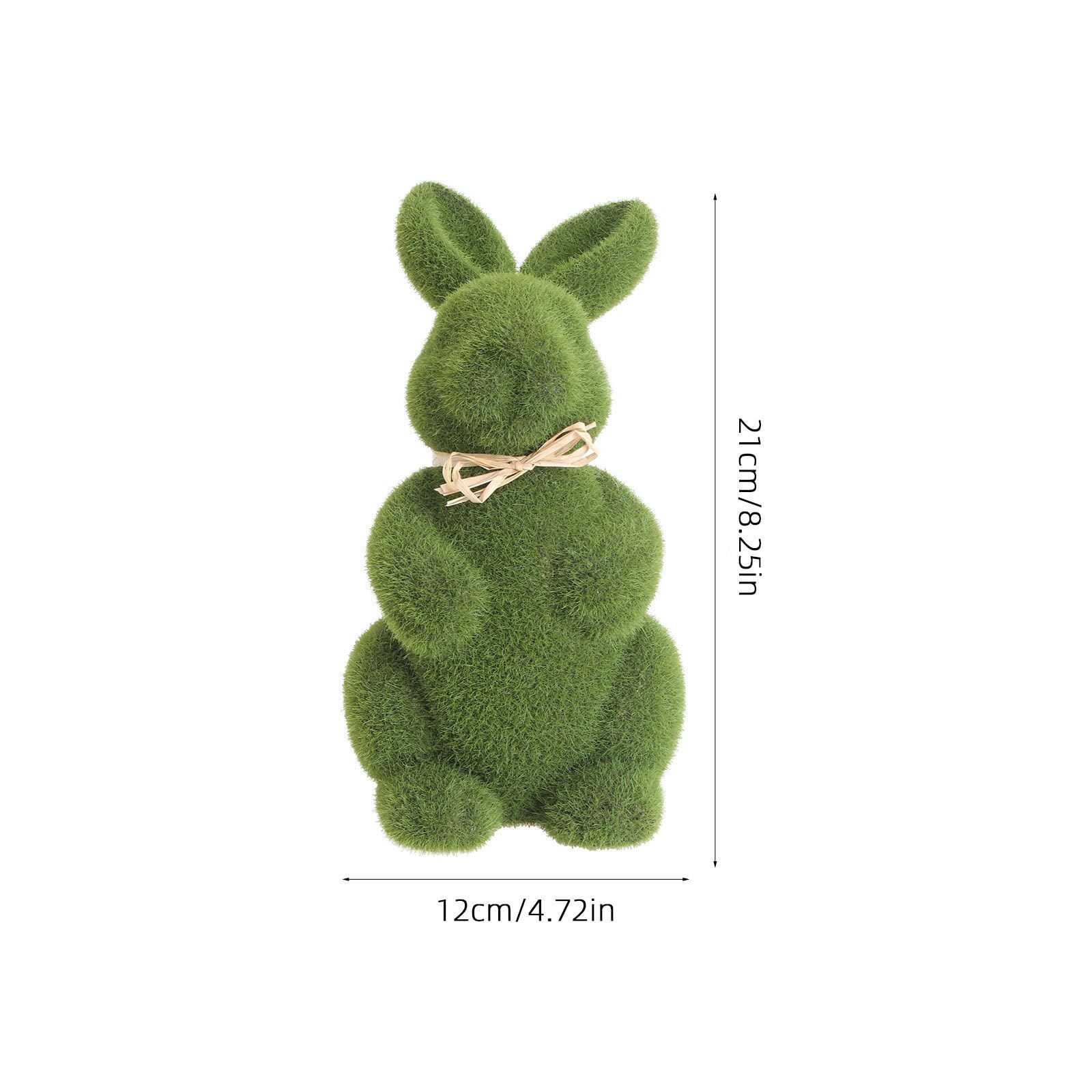 Luxshiny 4 Pezzi Statuetta Coniglio Muschio Artificiale Verde per Pasqua | Mini Ornamento da Tavolo, Finitura Realistica e Lavorazione Fine, per Famiglia e Amici, Stile Creativo