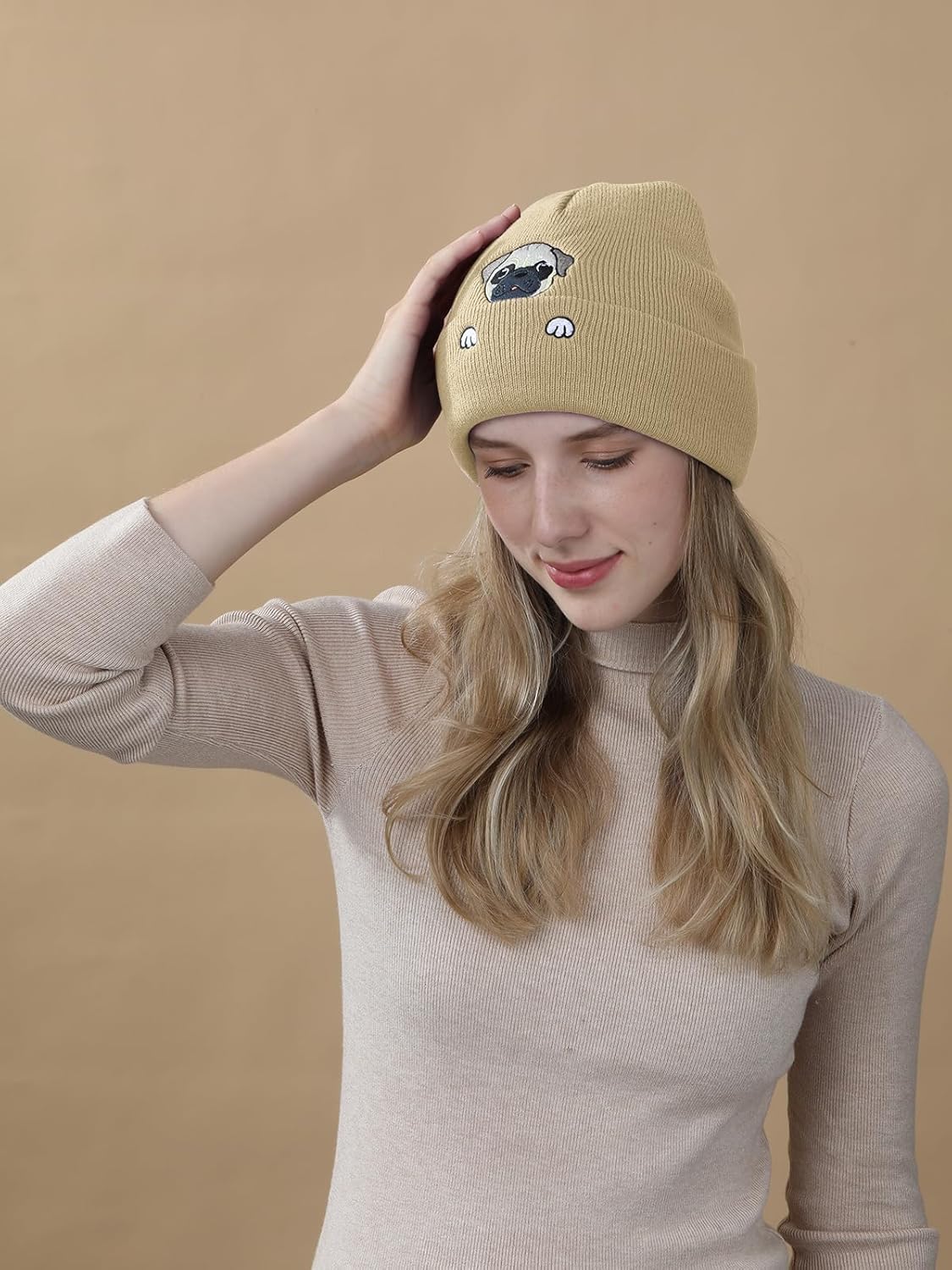 Pug Beanie Hat Gifts for Women Men Pug Lovers Dog Mom Dad Gifts Cute Pug Animals Stuff Pug Christmas Birthday Stuff - Image 6