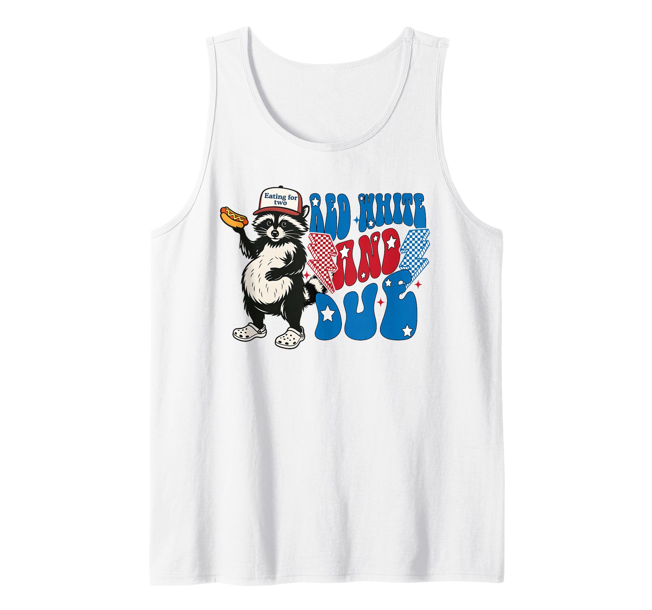 Red White And due Funny Raccoon 4th of July Patriotic Tank Top