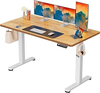 ErGear Electric Height Adjustable Desk 160 x 80 cm, Desk Adjustable Height with 4 Memory Smart Bangs for Home Office with Connecting Plate