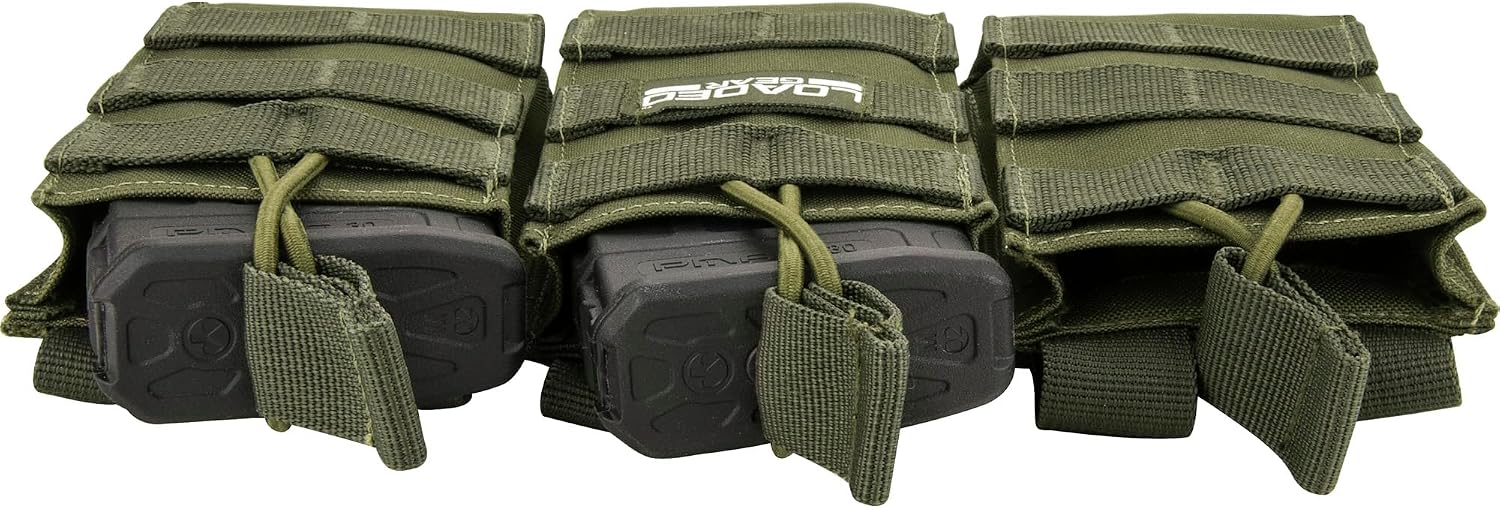 Barska Loaded Gear CX-200 Triple Magazine Pouch – Compatible with Regular Magazines, MOLLE Attachment, Durable Nylon Construction