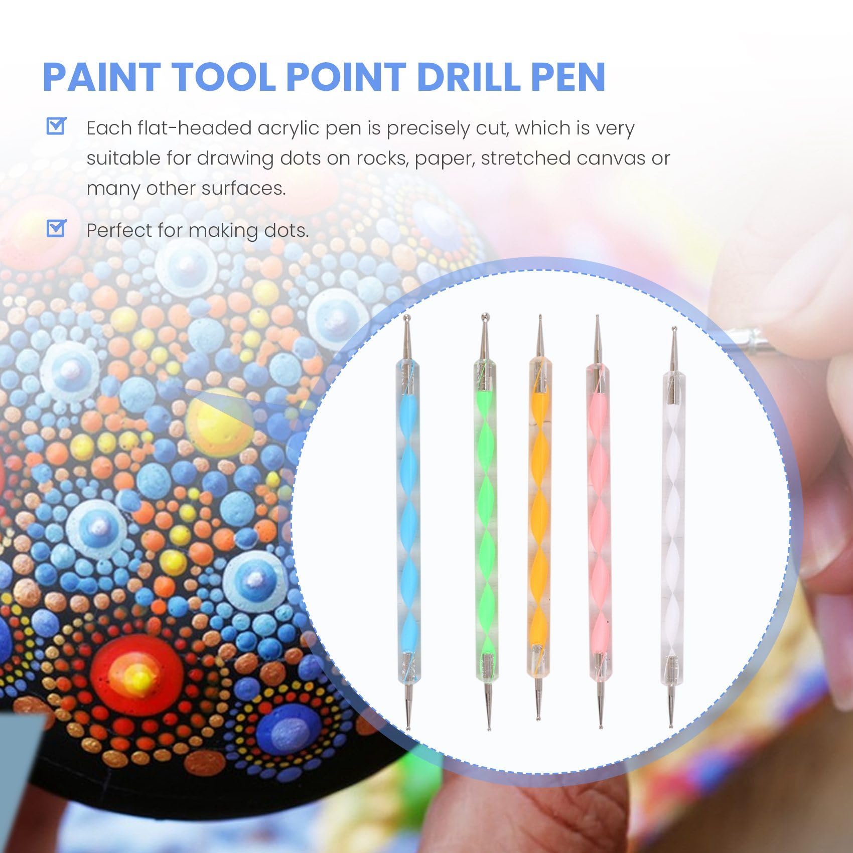 Jikoiuty Mandala Pochoirs à pointillés Outils de peinture Rock Kit de stylo sphérique Poinçon Outils avec pochoir, bac à peinture (17 paquets Jikoiuty Mandala Pochoirs à pointillés Outils de peinture Rock Kit de stylo sphérique Poinçon Outils avec pochoir, bac à peinture (17 paquets