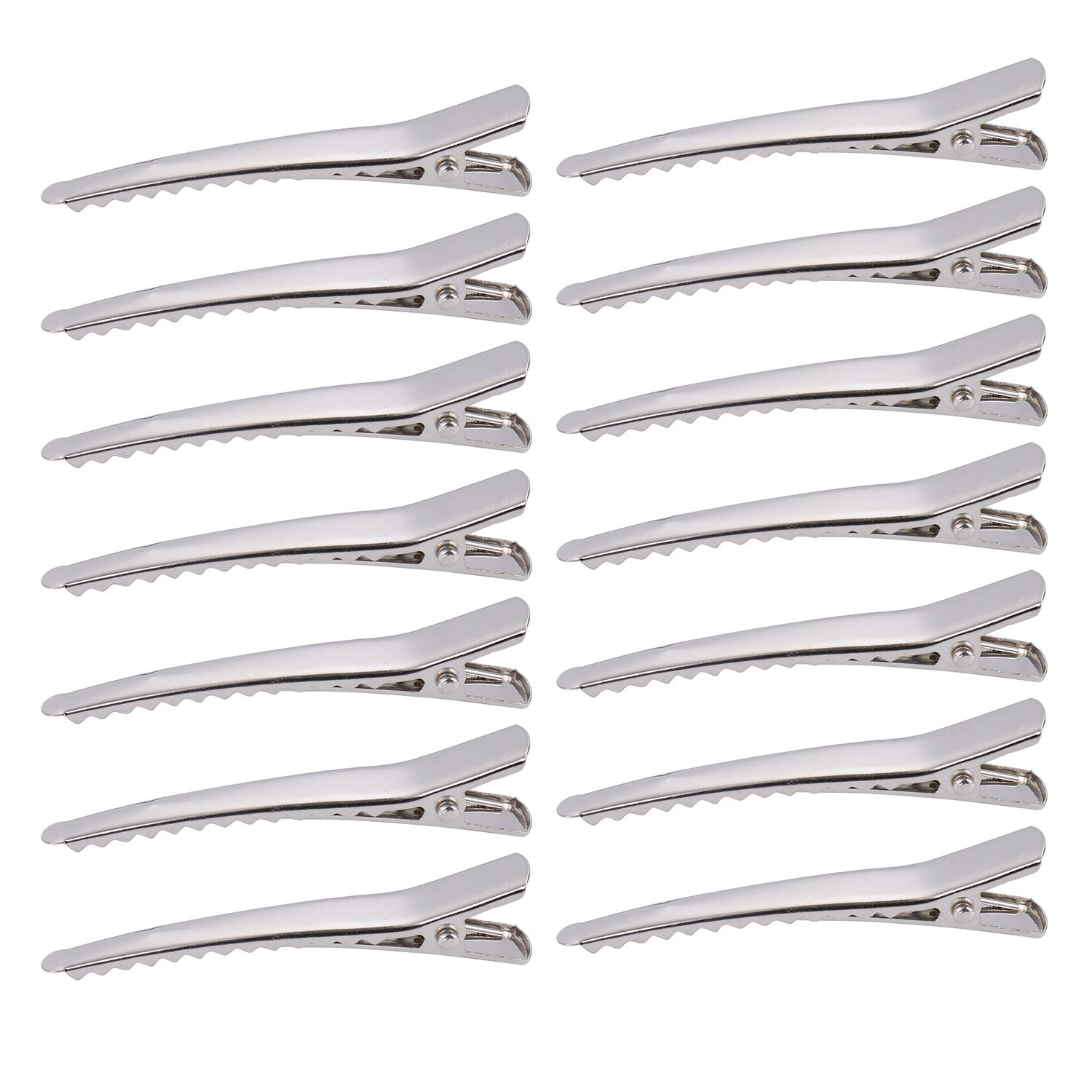 Bekith 200 Pack 2.36 inches Hair Clips, Metal Alligator Teeth Prongs Clips Holders Hairdressing Salon Hair Grip