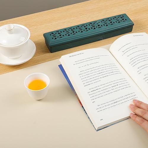 Vista 33 de CEREMONY Soporte de incienso para palos, soporte de cerámica para atrapascenizas, soporte de incienso Timkburner para meditación, yoga, spa, Palanca