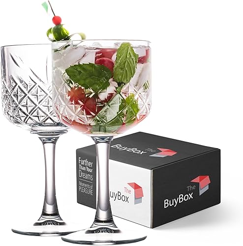 Copa de cristal extra grande, copas de copa vintage, copas de vino grandes. Cóctel, champán, margarita. cristalería de tallo largo (16.9 onzas 16.9