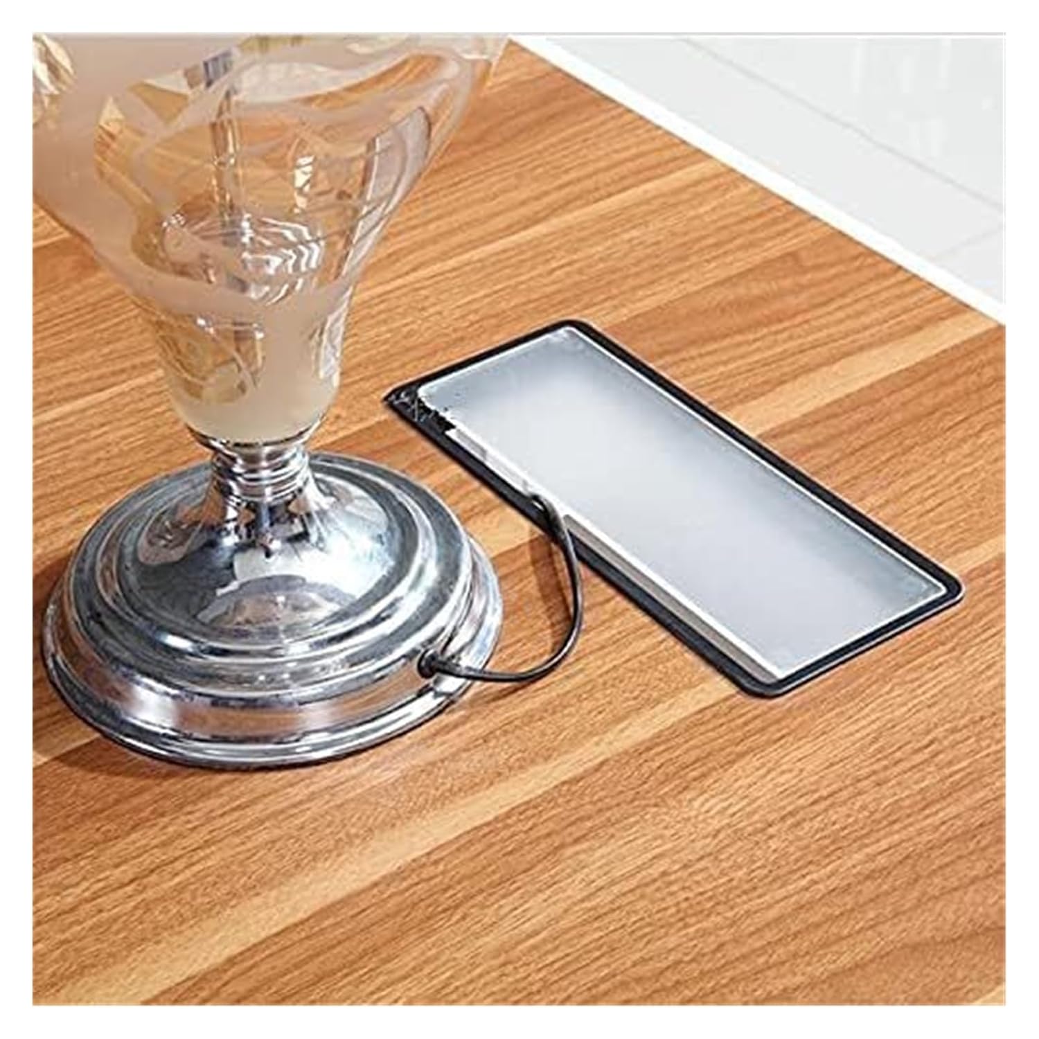 Desk Grommet,Desk Cable Grommet Plastic Desk Wire Hole Cover Base Rectangular Pc Table Cable Outlet Grommet for Wire Organizer Decorative Furniture Hardware(Silver)