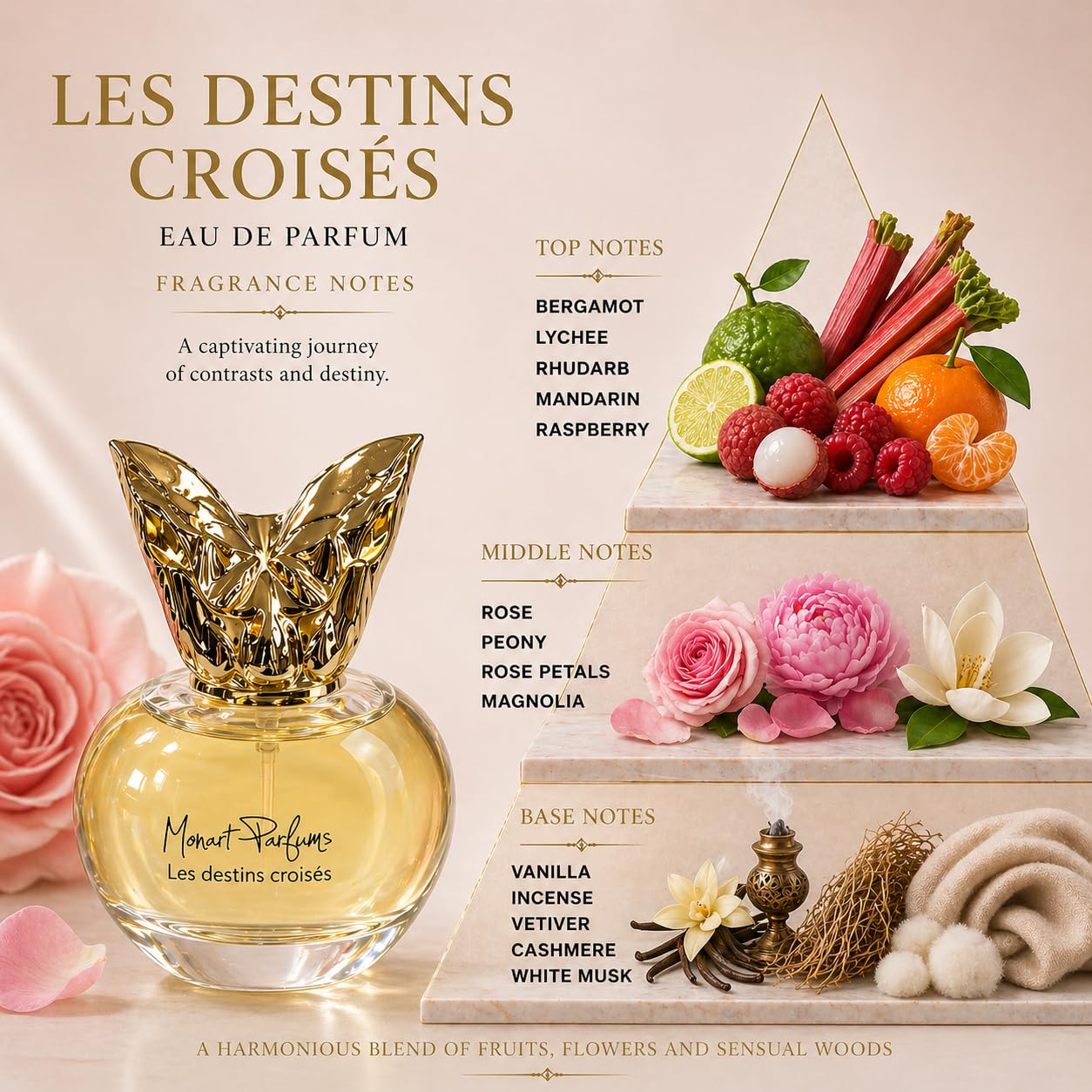 Monart Parfums Les Destins Croisés, Eau de Parfum, Made in France, 100 ml