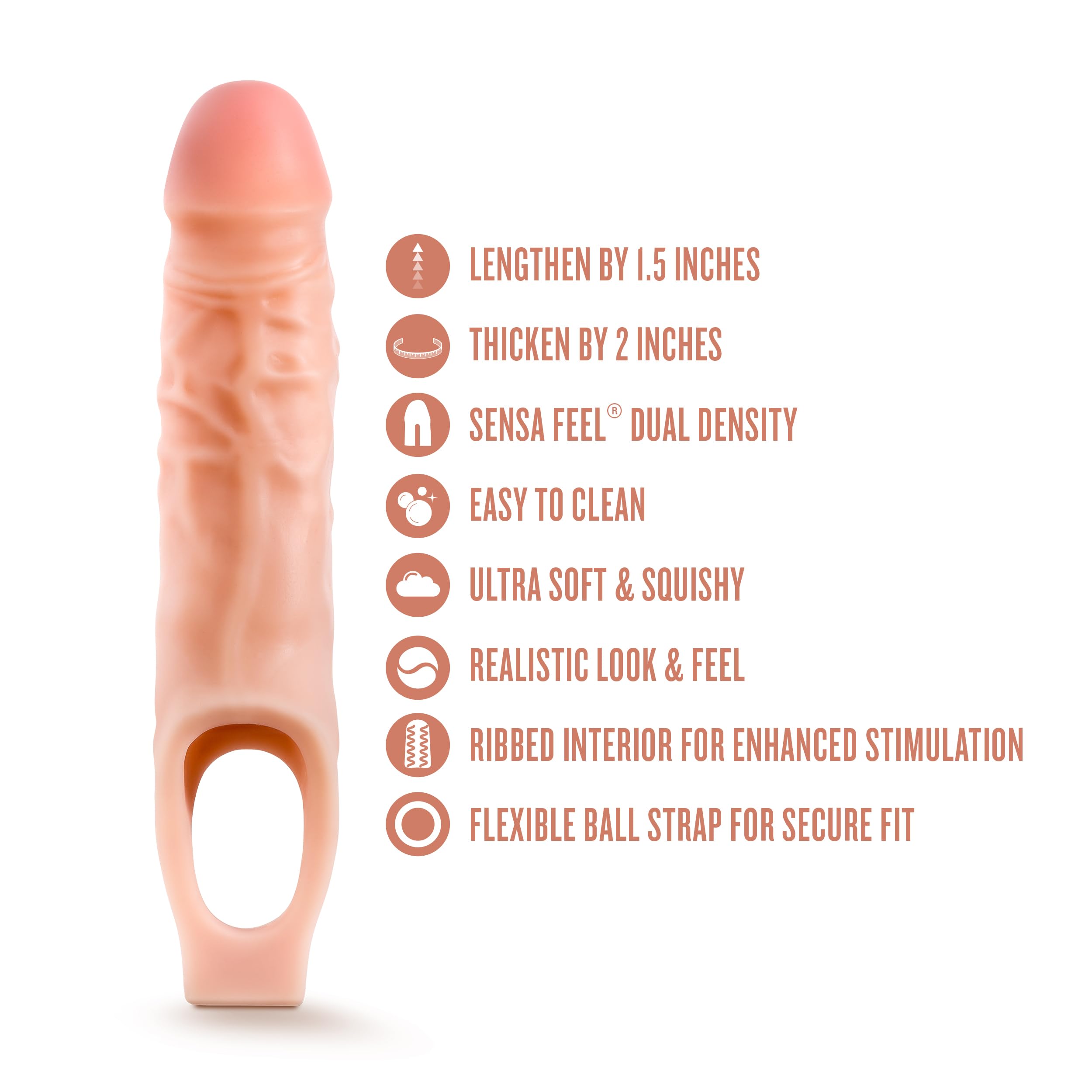 Blush Performance Extensor De La Funda Del Polla Flesh 22,2 cm