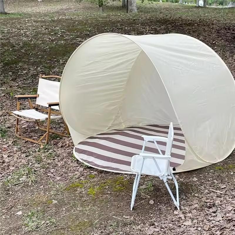 Image of CREDLOUS Pop Up Portable Tent Sun Protection Beach Tent for Fishing Picnic Beach Green Stripes L | Outdoor Sports | Camping & Hiking | Tents & Canopies