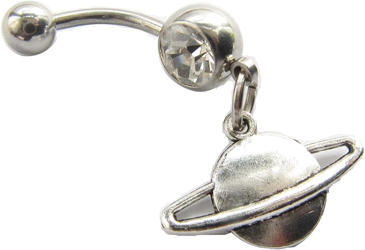 Planet Saturn Belly Ring Piercing. Dangle Galaxy Navel Ring Piercing. Charm Body Jewelry Hippie Boho Jewellery Solar System Space