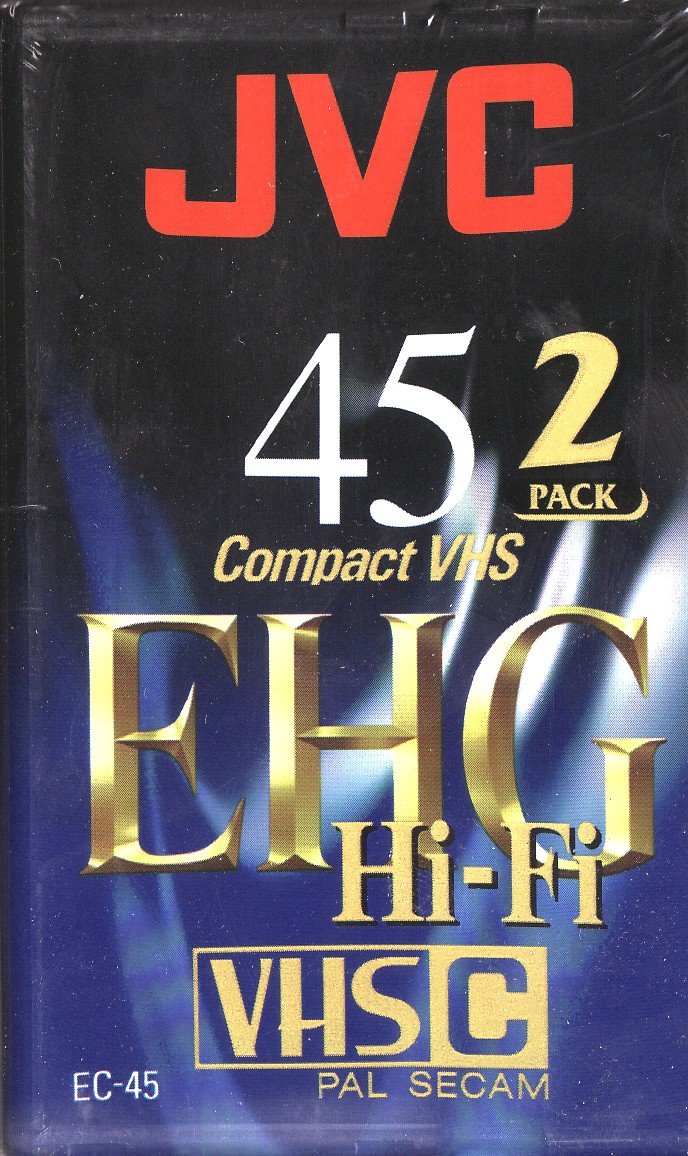 JVC Cassette VHS-C 45 minutes EHG Blister de 2