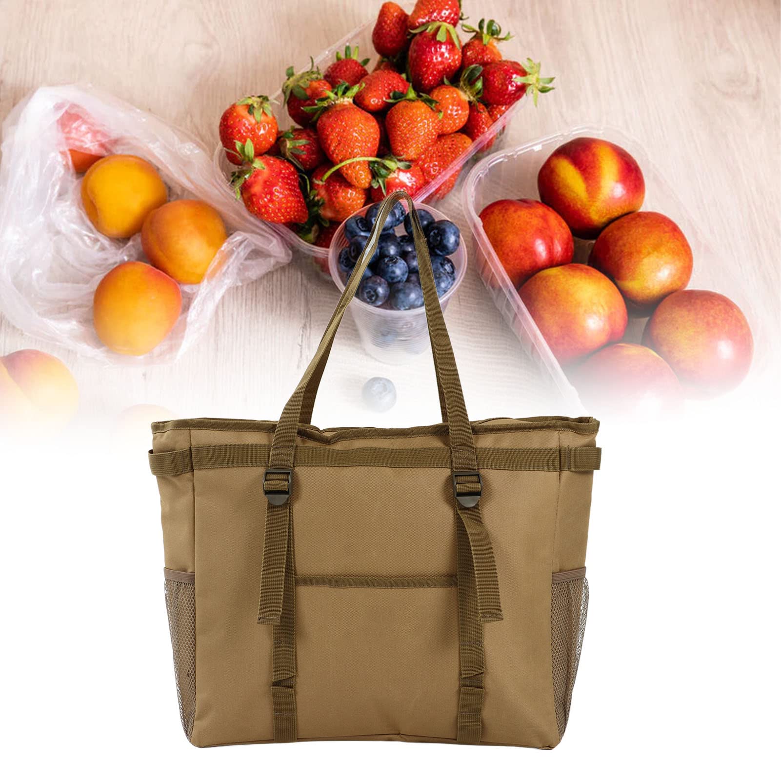 Borsa termica da picnic Borsa termica per alimenti multitasche di grande capacità per pesca in campeggio Cachi