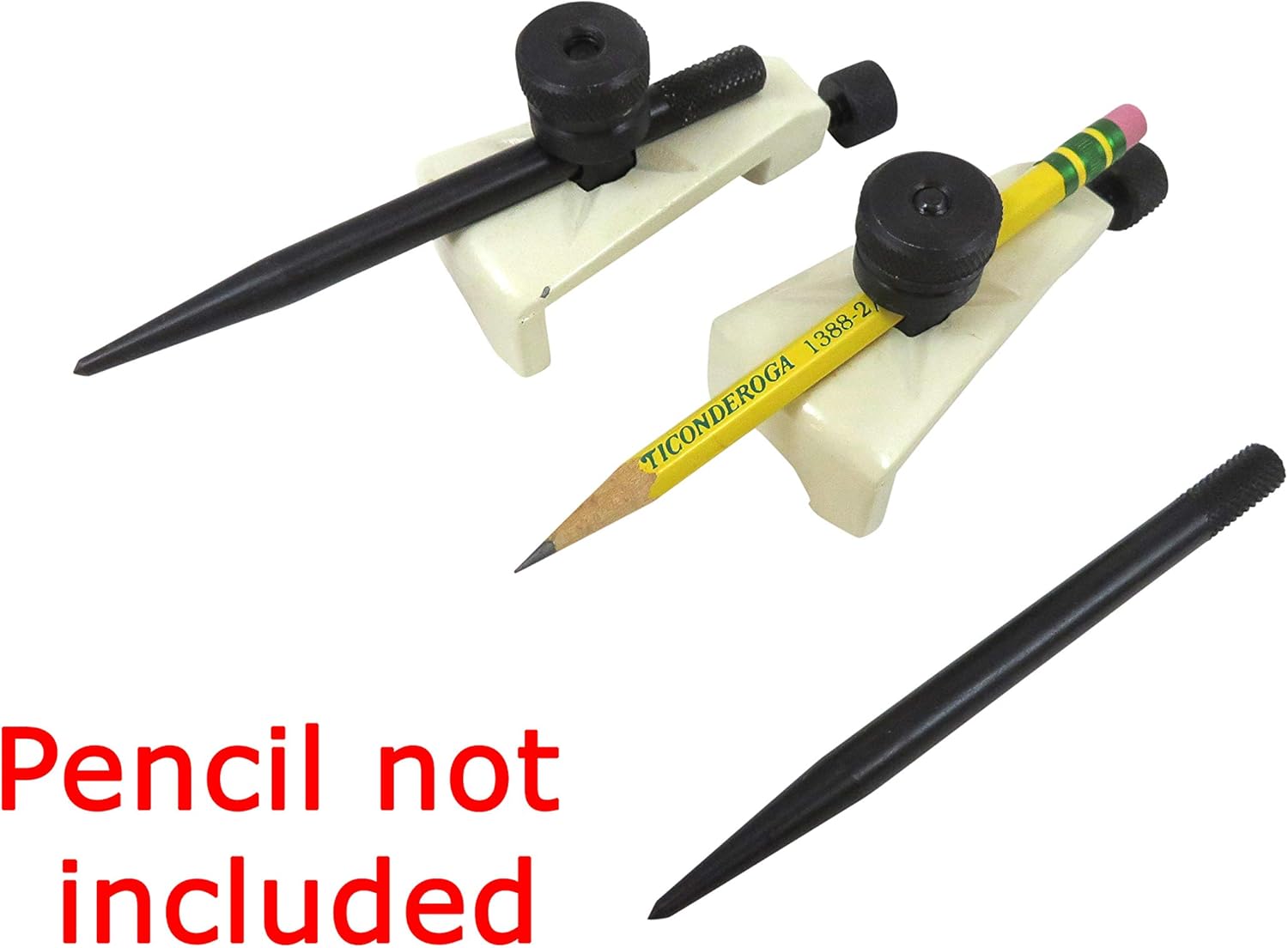 Taytools 468310 Large Adjustable Trammel Head Set Beam Compass, Pencil Holders, Hardened Points