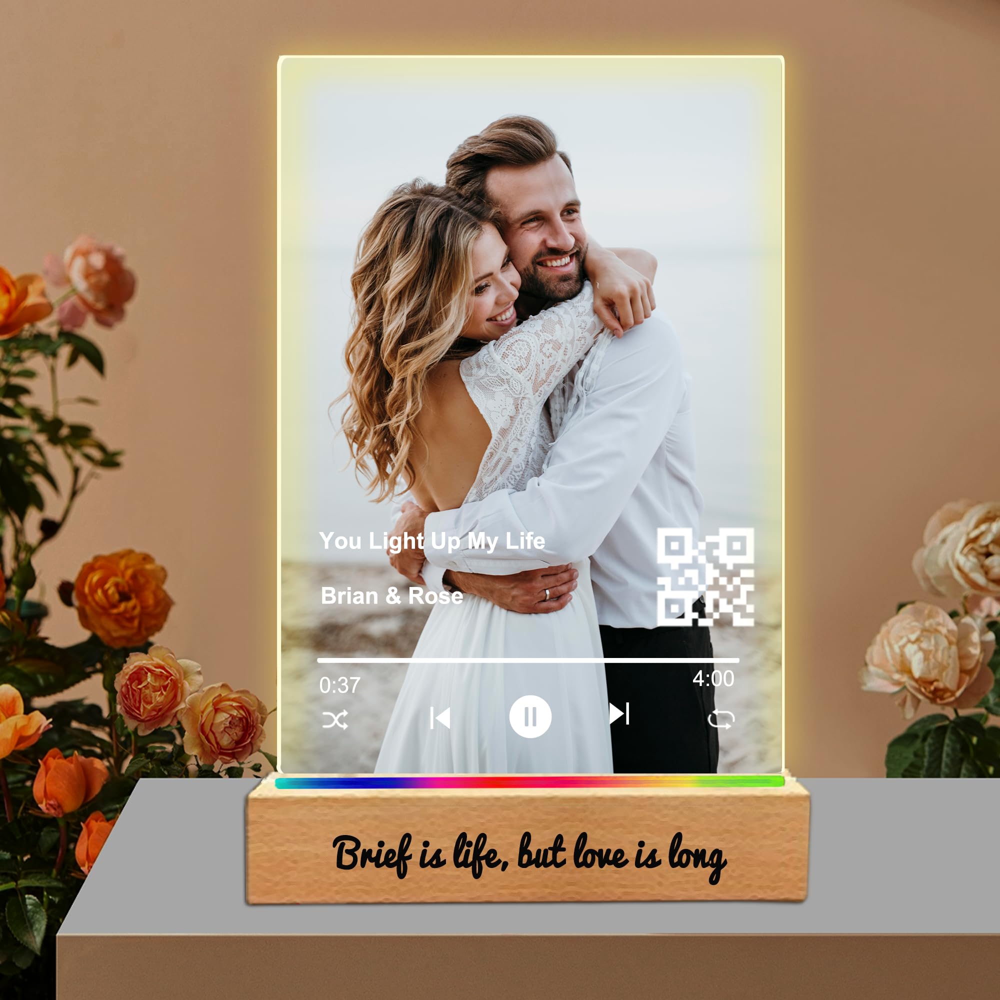Toyofmine F-Qr Code Personalised Spotify Plaque Music Plaque With Photo