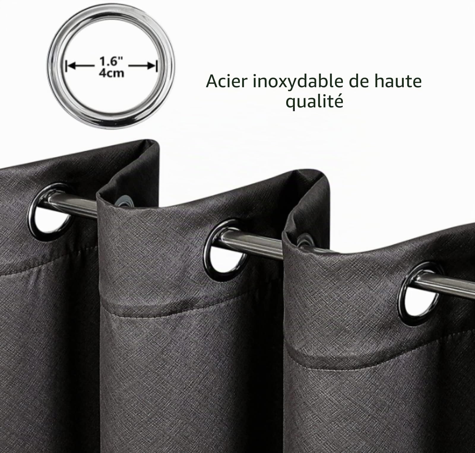 Rideau Occultant Moutarde Jaune-Vert - Thermique Isolant Anti Froid à Œillets pour Salon, Cuisine, Chambre à Coucher - Design Fenêtre 2x85x200cm