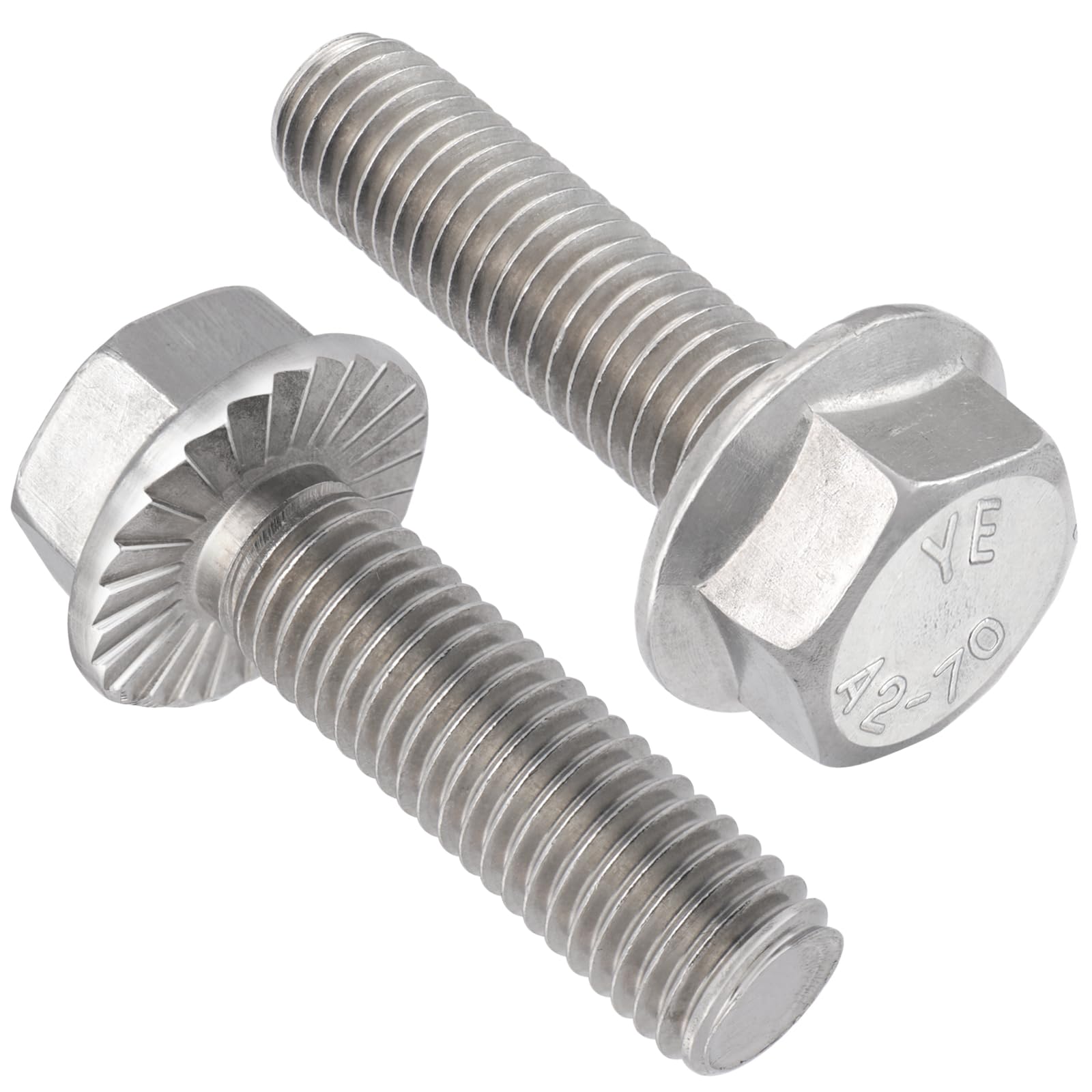 VGBUY M6-1.0 x 30mm Flanged Hex Head Bolts,304 Stainless Steel 18-8,Fully Threaded,Silver External Flange Hex Drive Screws,Pump,Fix Car,DIY Project(