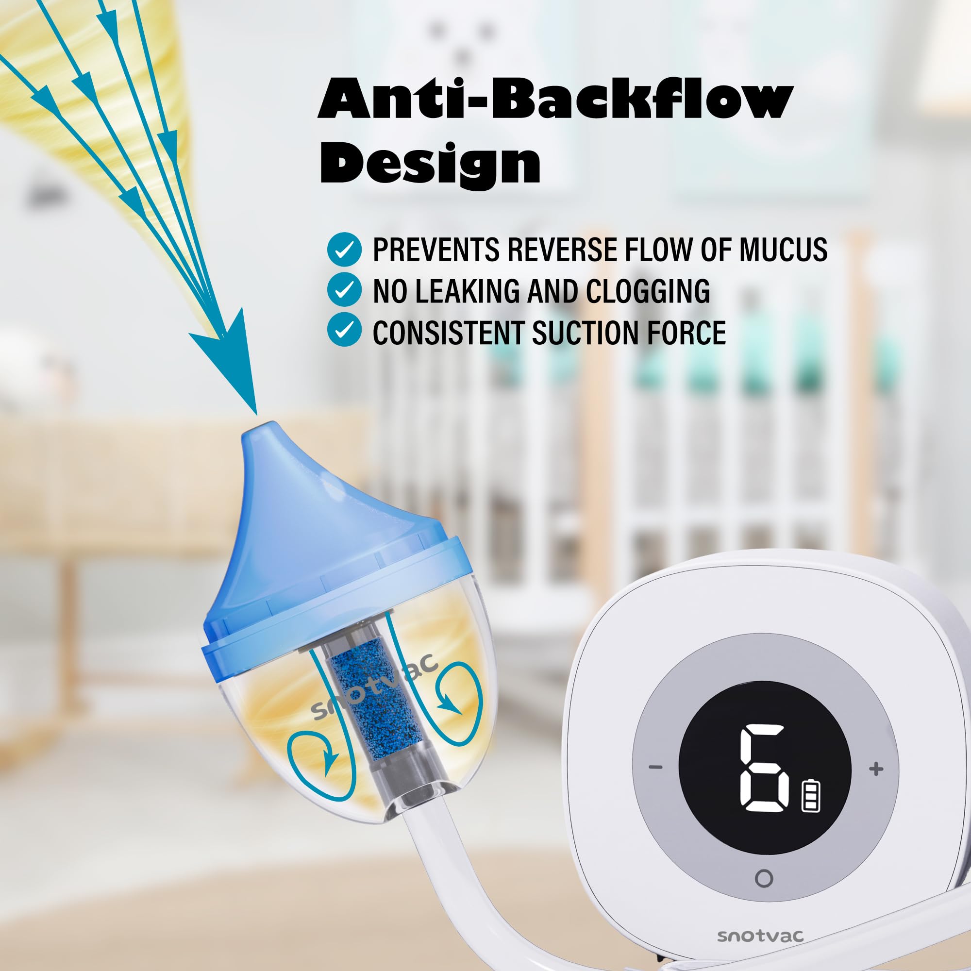 Aspirador nasal eléctrico – Máquina recargable de succión de moco – Aspirador de moco – Aspirador de nariz para recién nacidos, bebés, niños y adultos