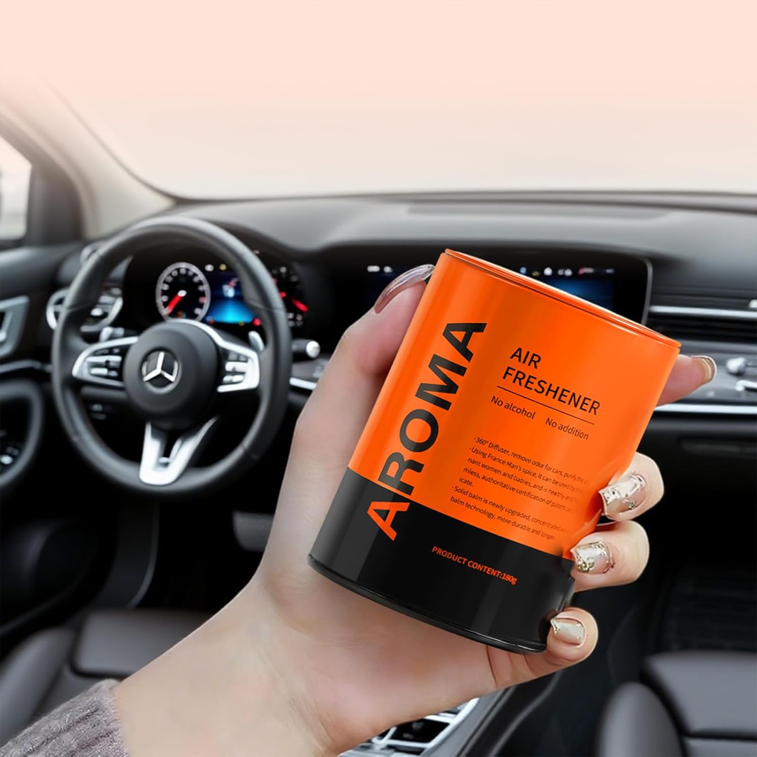Car Air Freshener, 120 Days Long Lasting Solid Car Odor Eliminator, No Alcohol Essential Oil Car Aromatherapy, Premium Metal Tin Car Accessories for Men Women (Cologne)