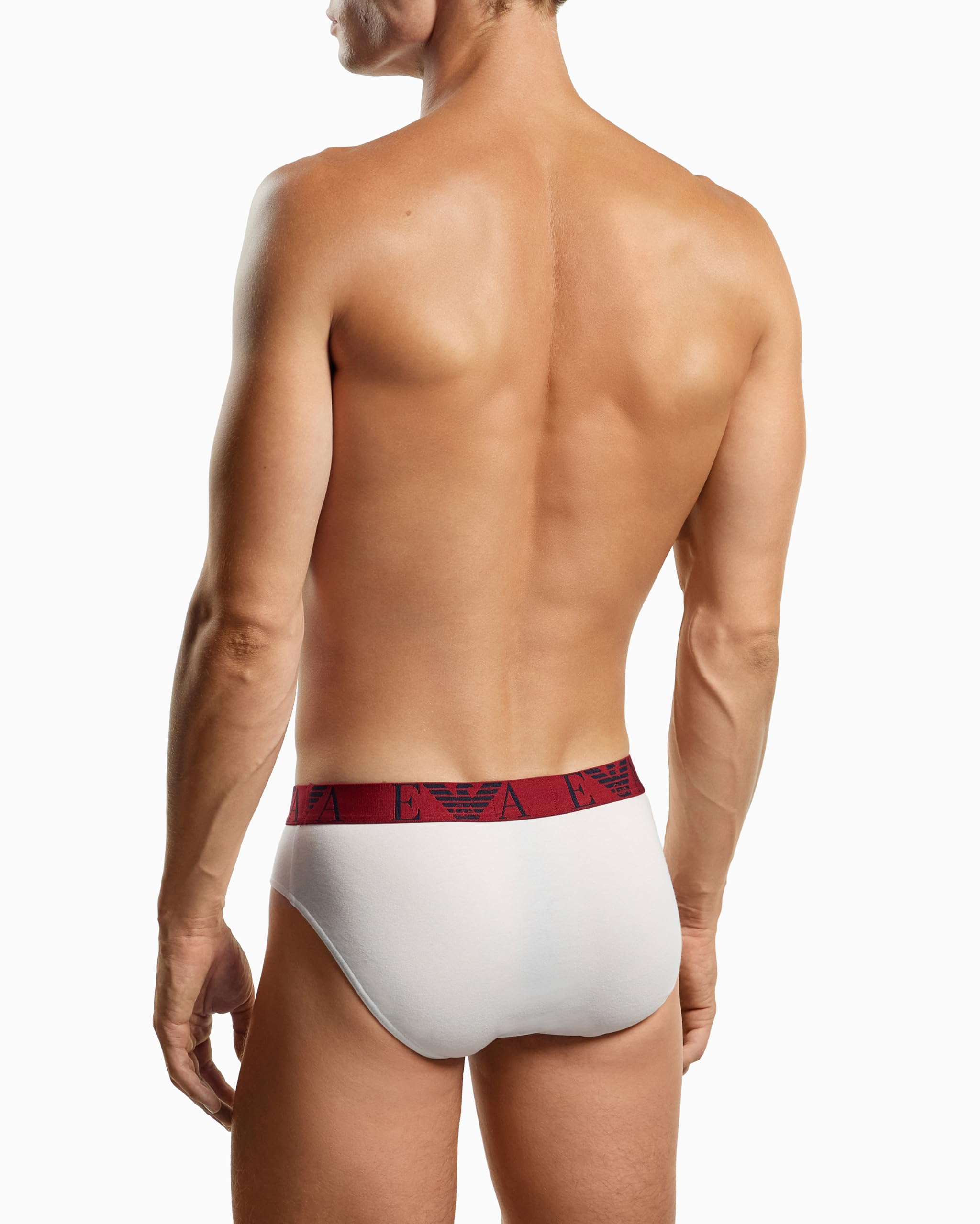 Emporio Armani Confezione da 3 Slip da Uomo con monogramma audace, Blu, L, Blu, L