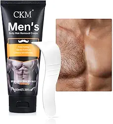 CKM Creme de depilação para homens, creme depilatório para cabelos masculinos indesejados, gel indolor para remoção de pelos adequado para todos os tipos de pele, feito para homens, 10 ml com espátula
