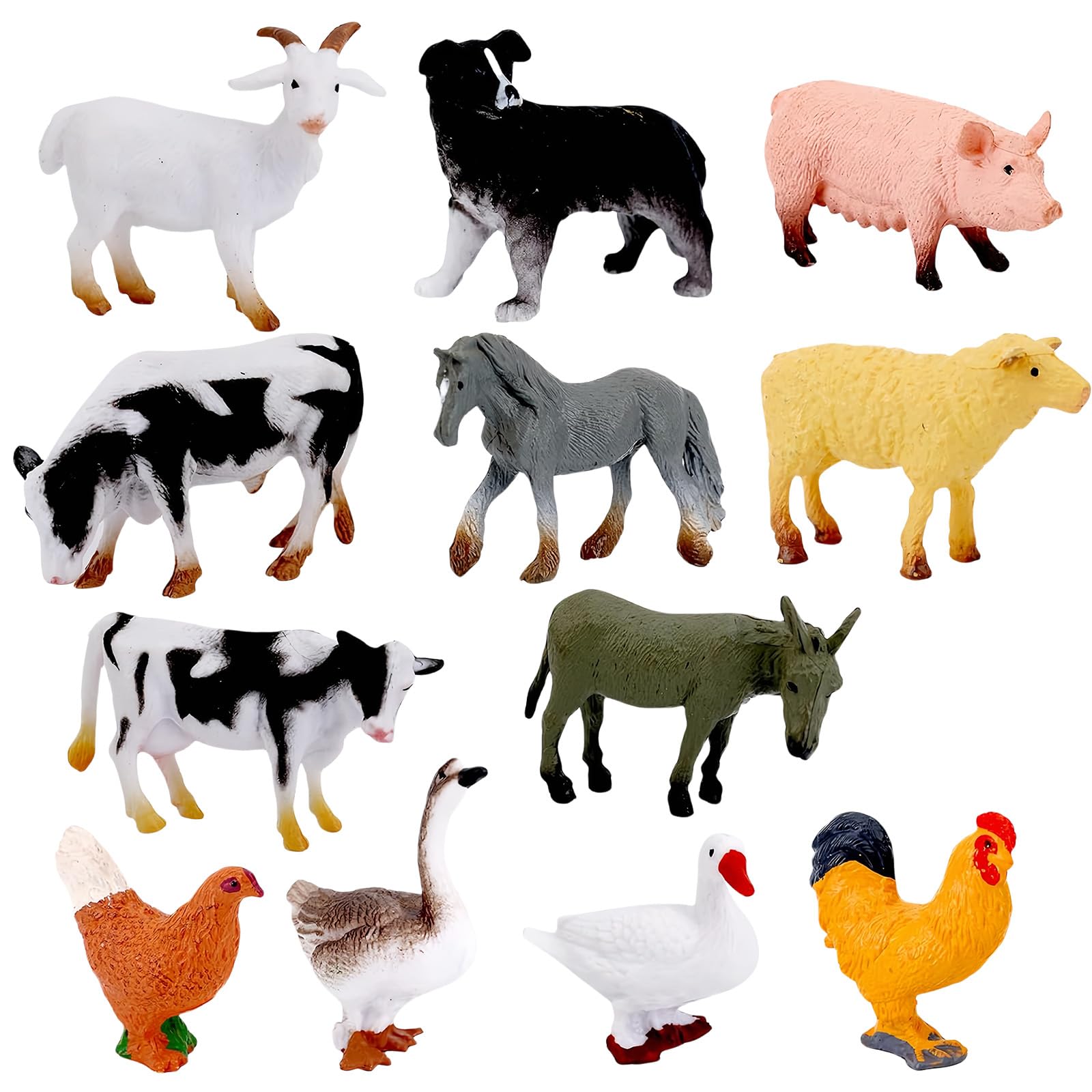 12 Pcs Farm Animal Toys
