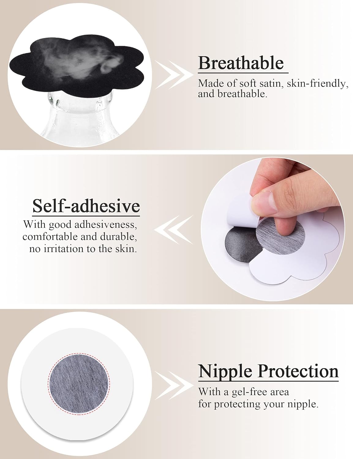 Copricapezzoli Invisibili Monouso - Adesivi Trasparenti Per Donna | Forma Rotonda E A Fiore | Confezione Multicolor - Foto 11