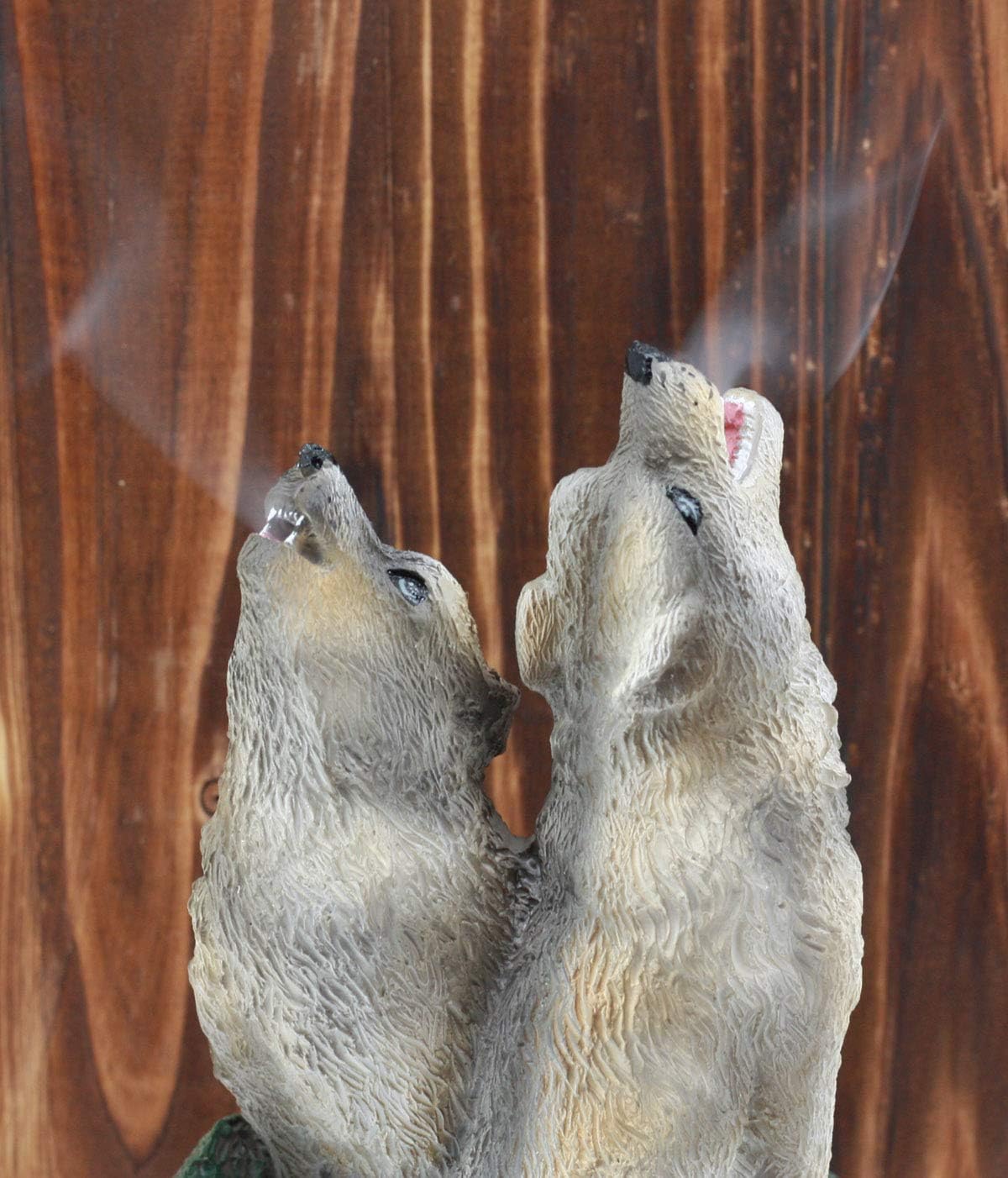 Ebros Howling Twin Gray Wolves Incense Burner Figurine 5.5 Inch Tall As Home Fragrance Decor Figurine Accessory and Gift Ideas for Moms Women Featuring Timberwolves Totem Wolf Spirit Theme