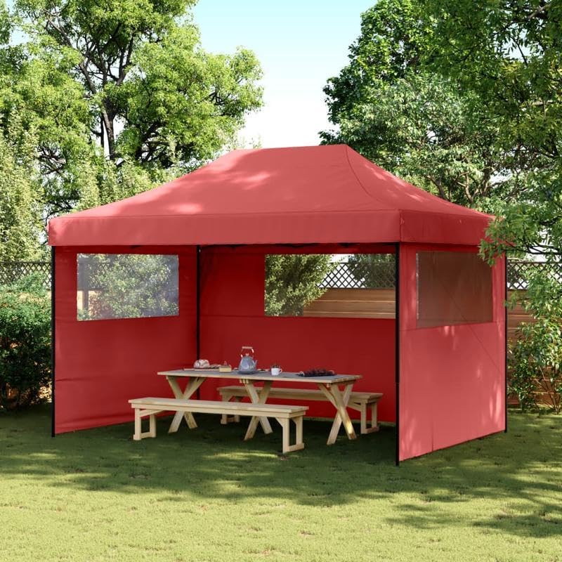 Carpa plegable para fiestas con 3 paneles laterales de tela Oxford (100% poliéster) y PVC, ideal para fiestas en el jardín, camping y eventos al aire libre, resistente a la intemperie y fácil de