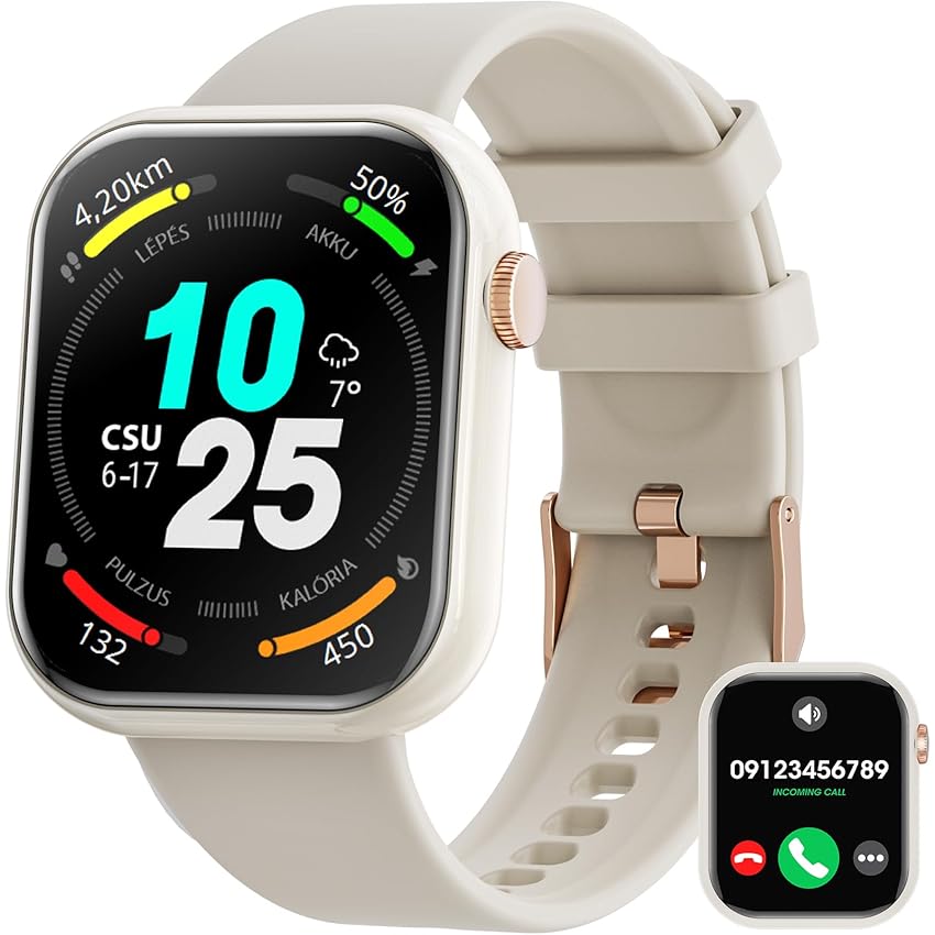 Immagine del prodotto 2023 Smartwatch Uomo Donna, 1,85'' Schermo Orologio Smartwatch con Chiamata Bluetooth e Risposta Vivavoce, Smart Watch con Contapassi, Cardiofrequenzimetro da Polso, Orologio Fitness per Android iOS